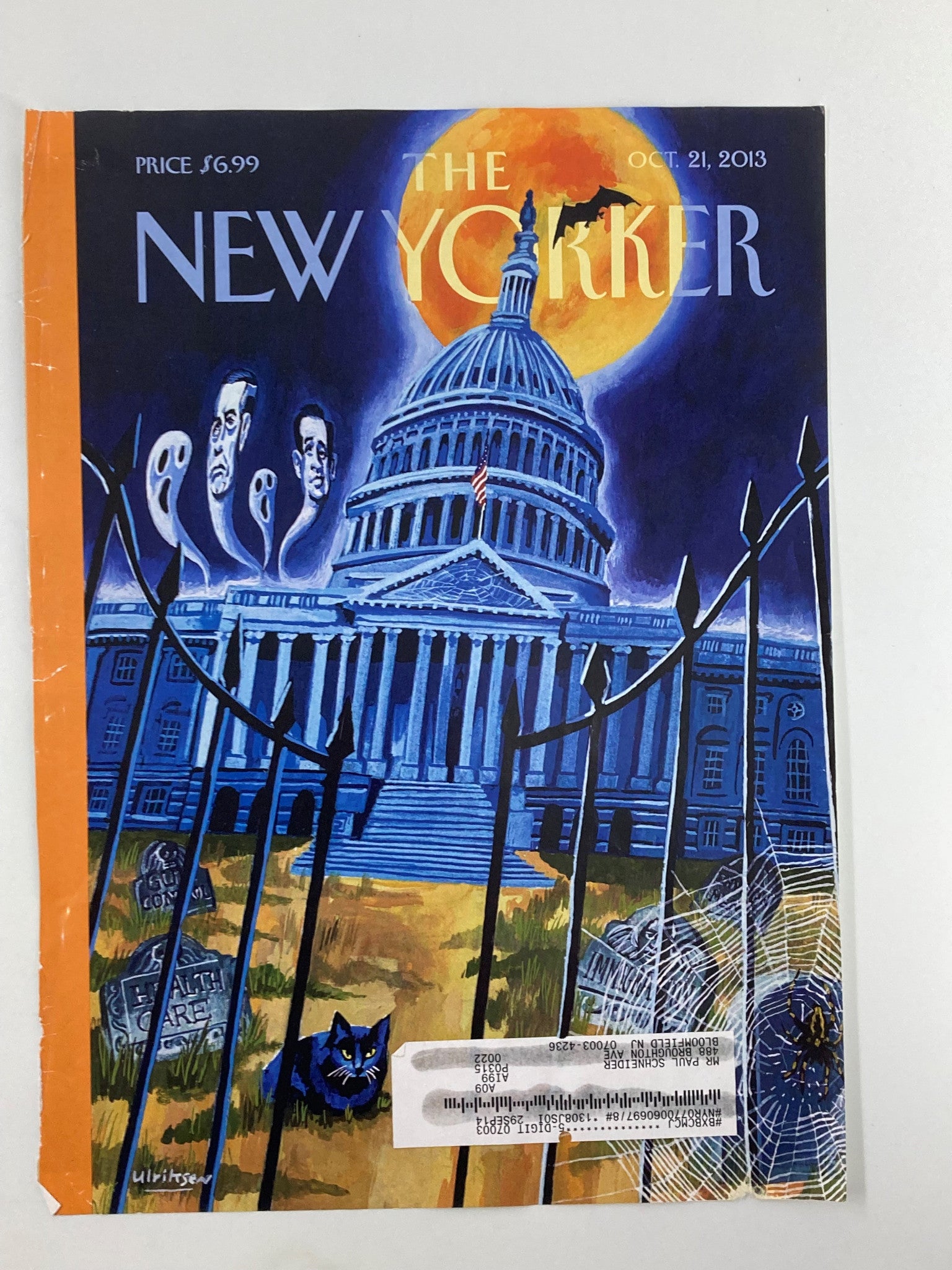 COVER ONLY The New Yorker October 21 2013 Horror in White House by Mark Ulriksen