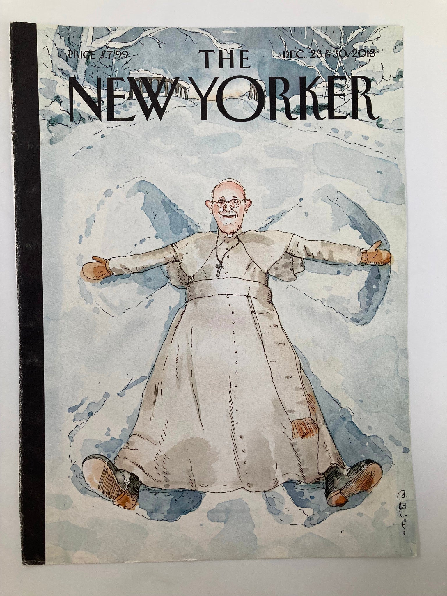 COVER ONLY The New Yorker December 23 2013 Snow Pope by Barry Blitt No Label