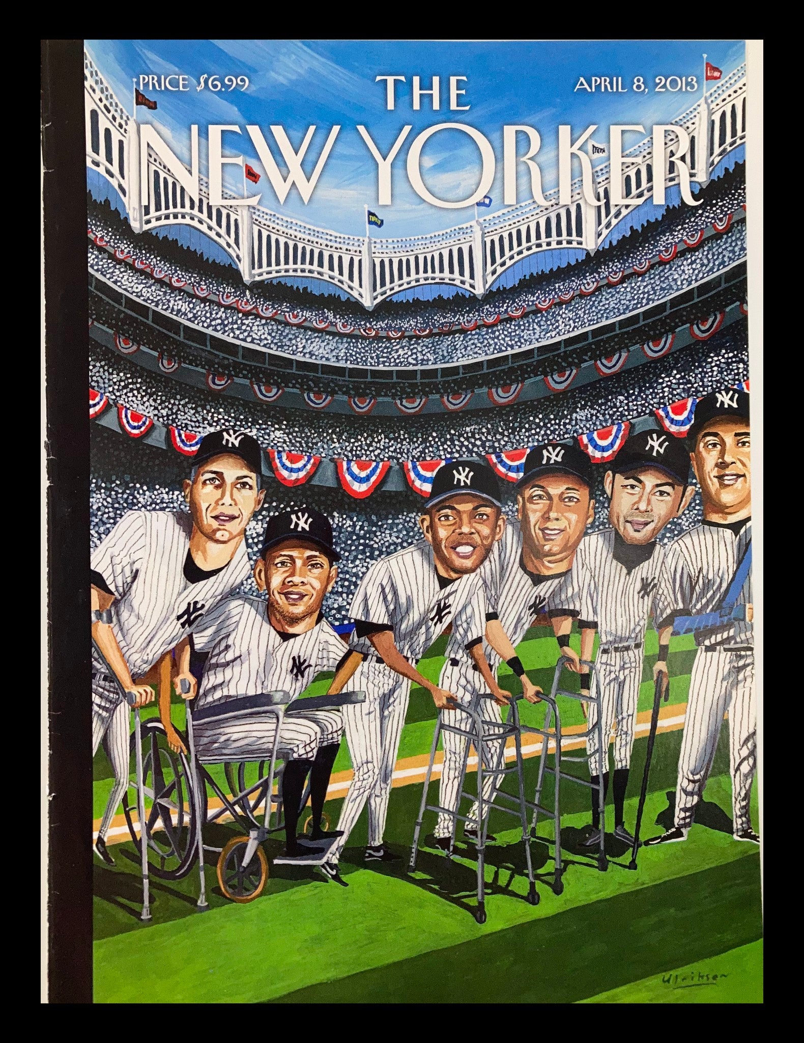 COVER ONLY The New Yorker April 8 2013 Hitting Forty by Mark Ulriksen No Label