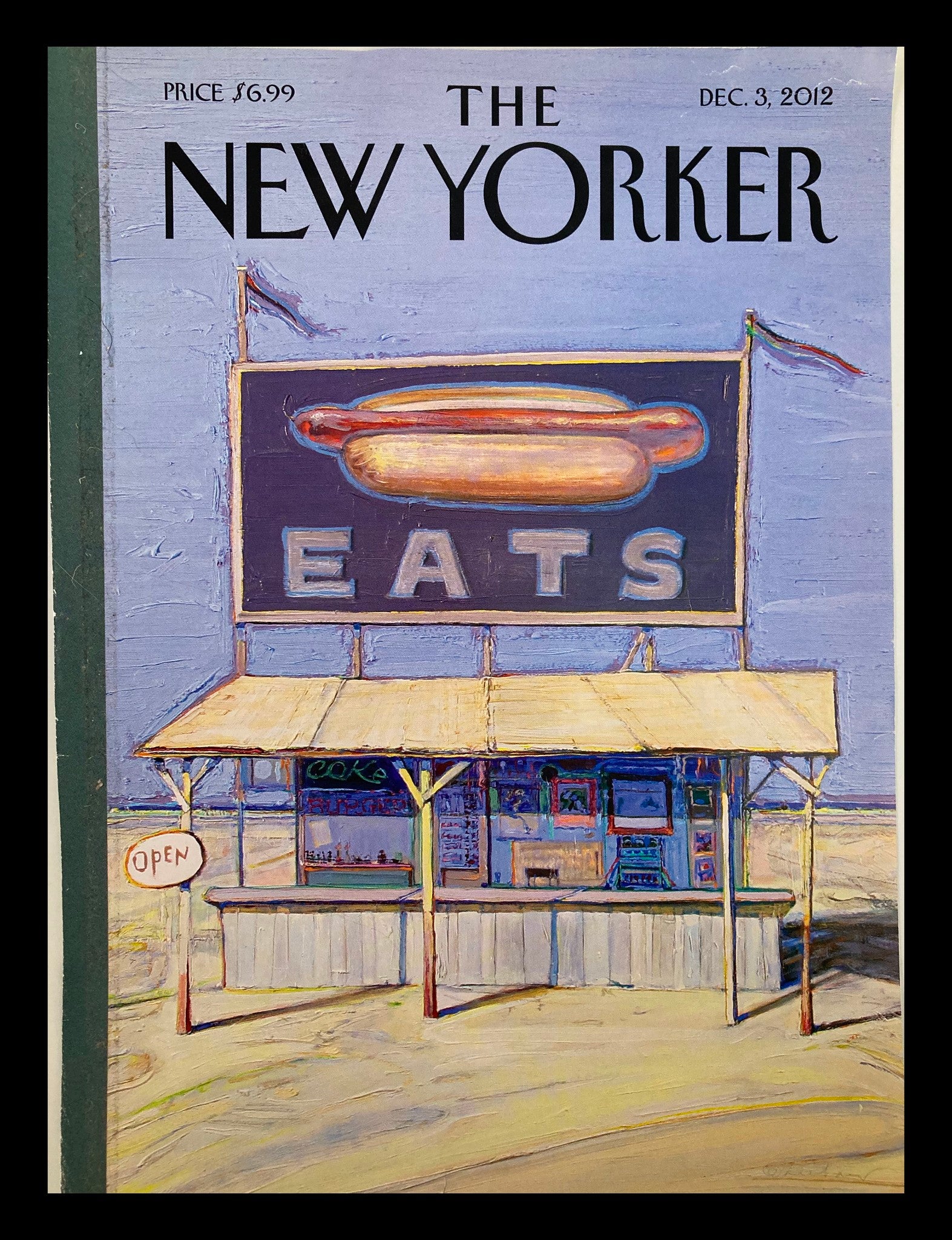 COVER ONLY The New Yorker December 3 2012 Hot-Dog Stand by Wayne Thiebaud