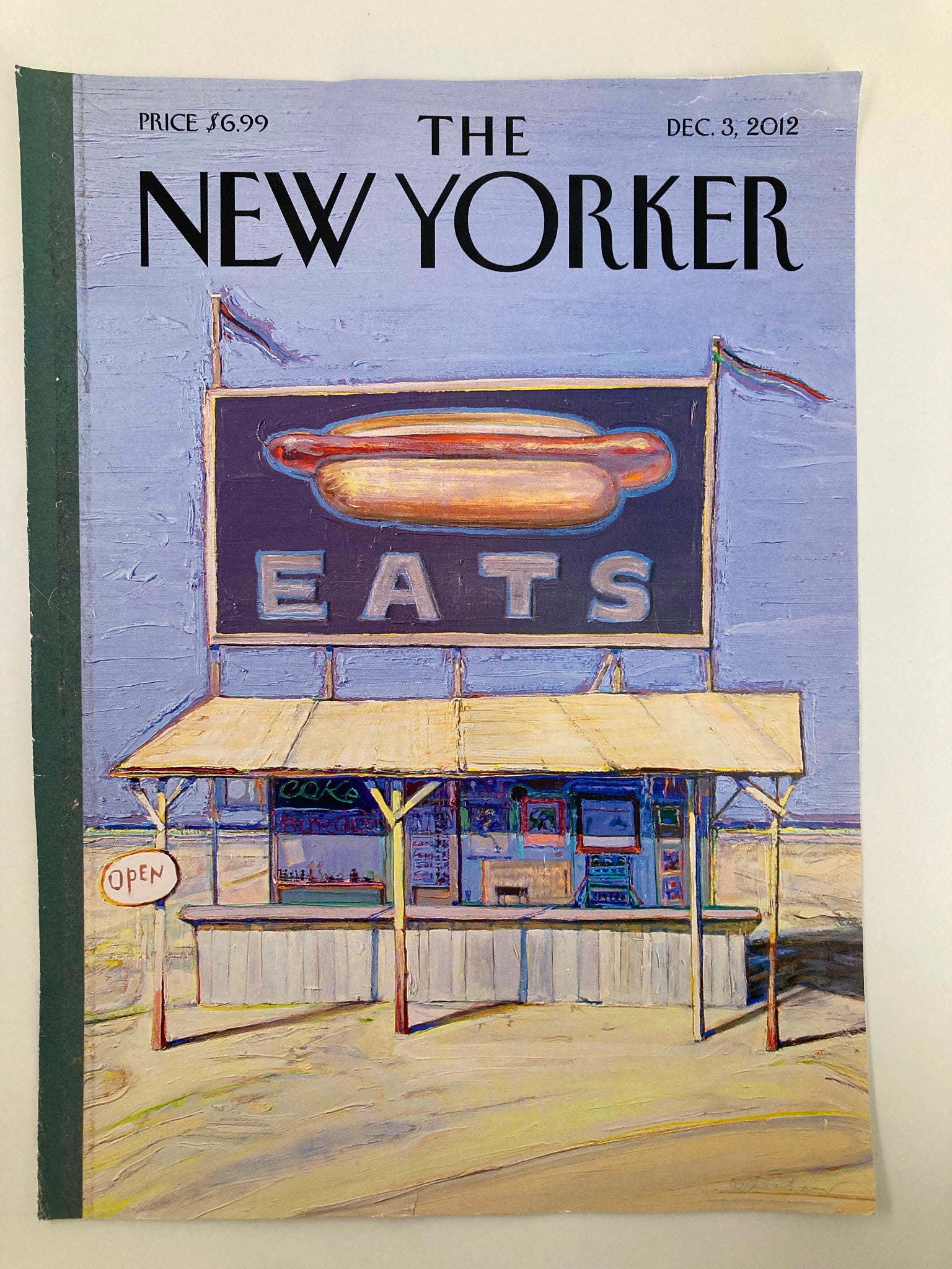 COVER ONLY The New Yorker December 3 2012 Hot-Dog Stand by Wayne Thiebaud