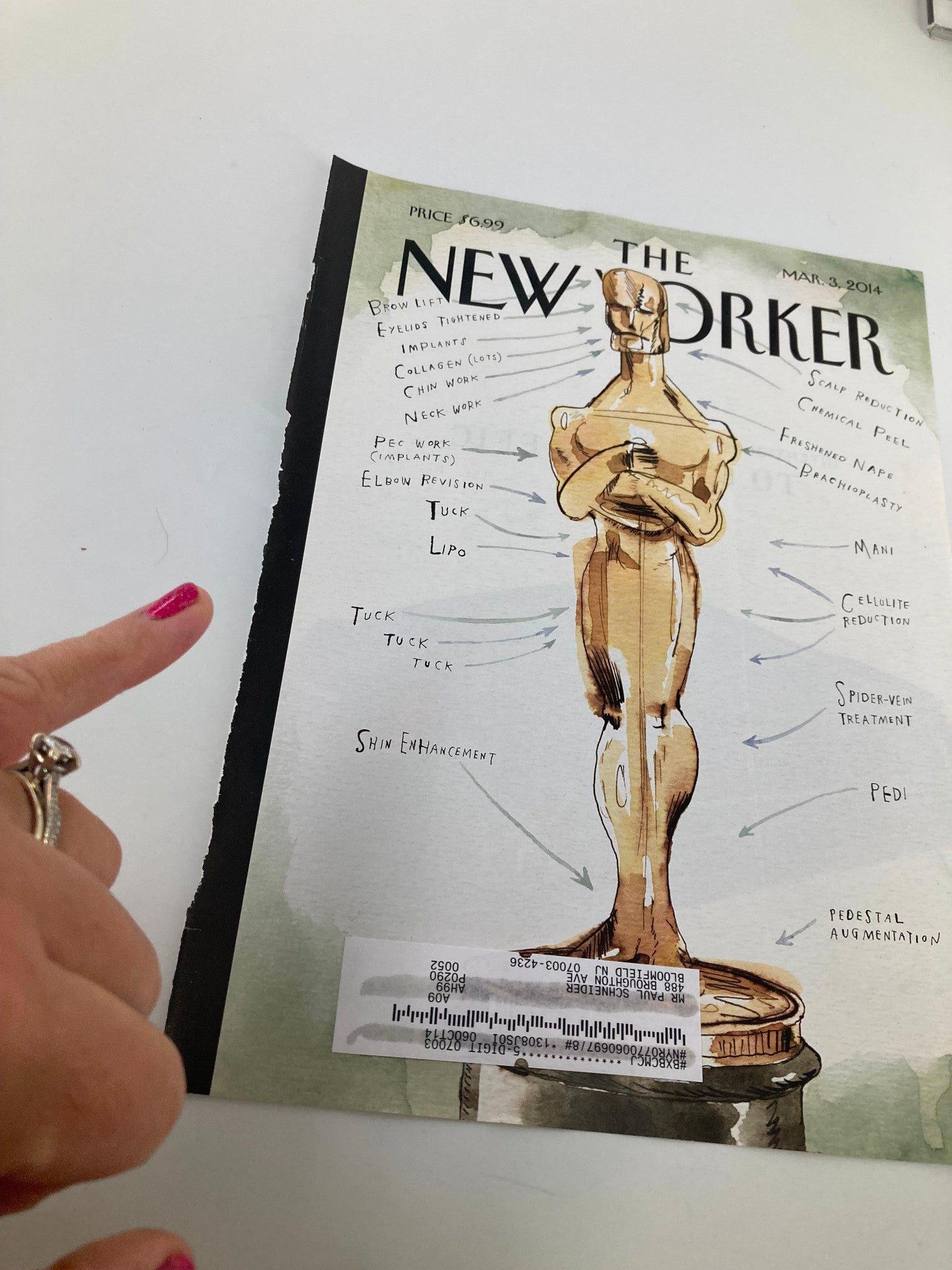 COVER ONLY The New Yorker March 3 2014 Ready for His Closeup by Barry Blitt