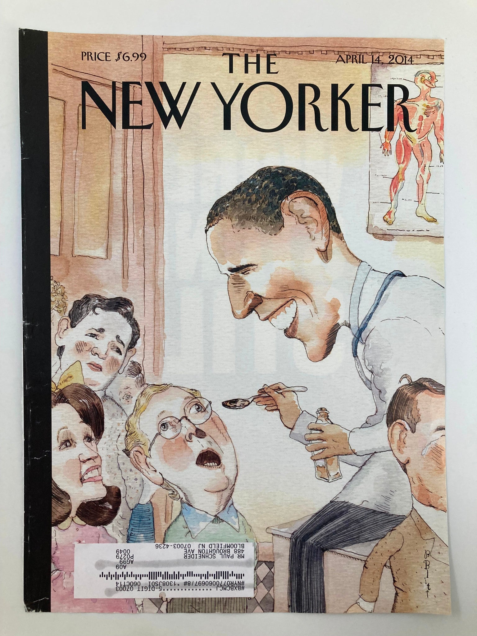 COVER ONLY The New Yorker April 14 2014 Barack Obama by Barry Blitt