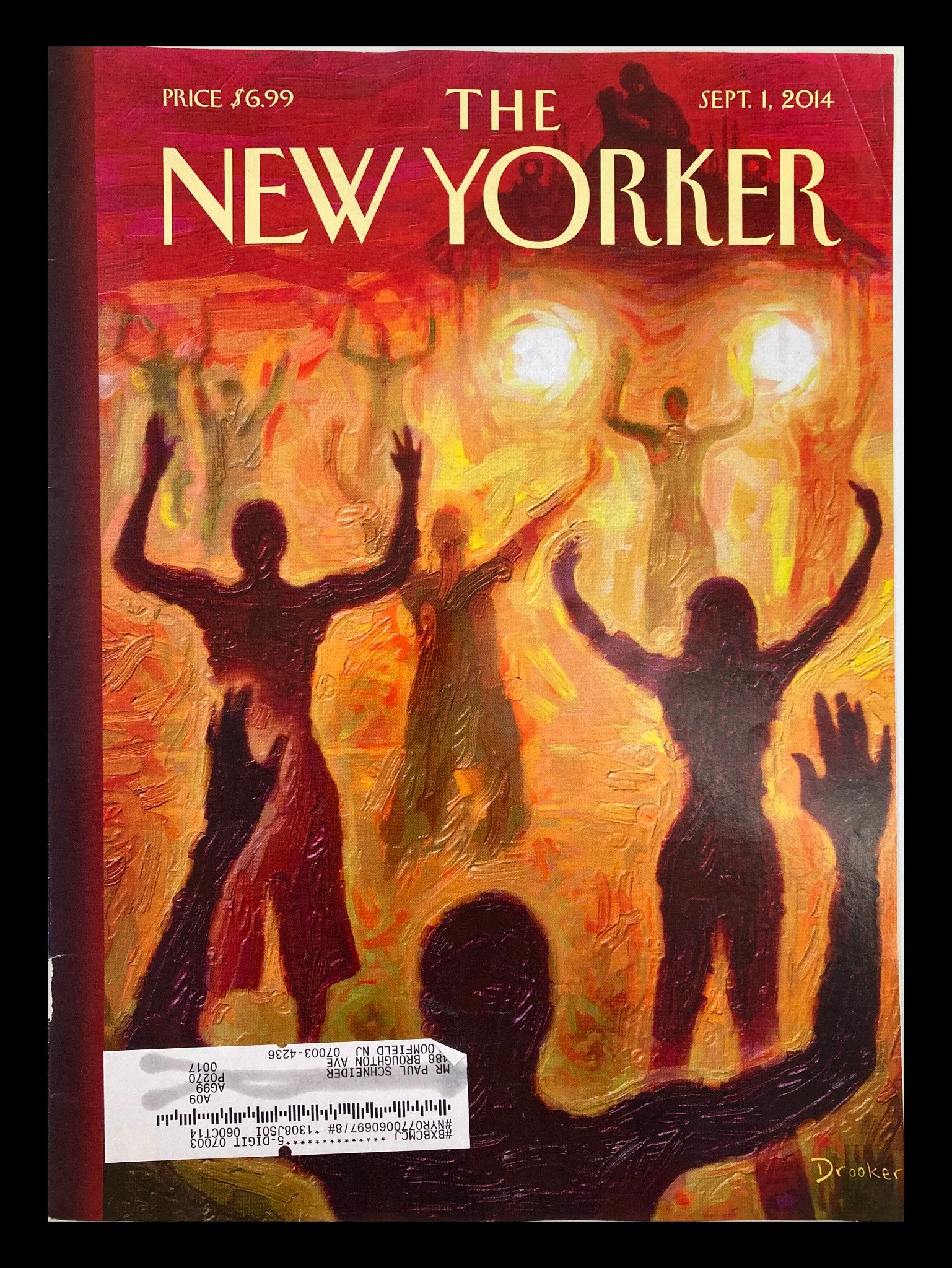 COVER ONLY The New Yorker September 1 2014 Ferguson, Missouri by Eric Drooker