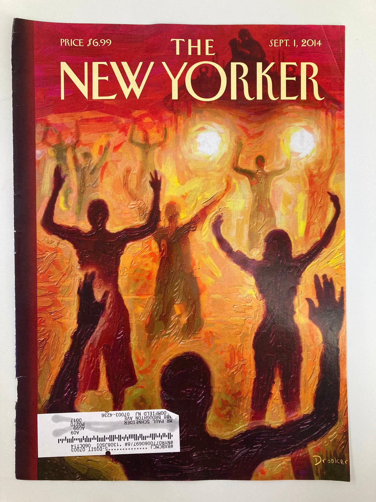 COVER ONLY The New Yorker September 1 2014 Ferguson, Missouri by Eric Drooker