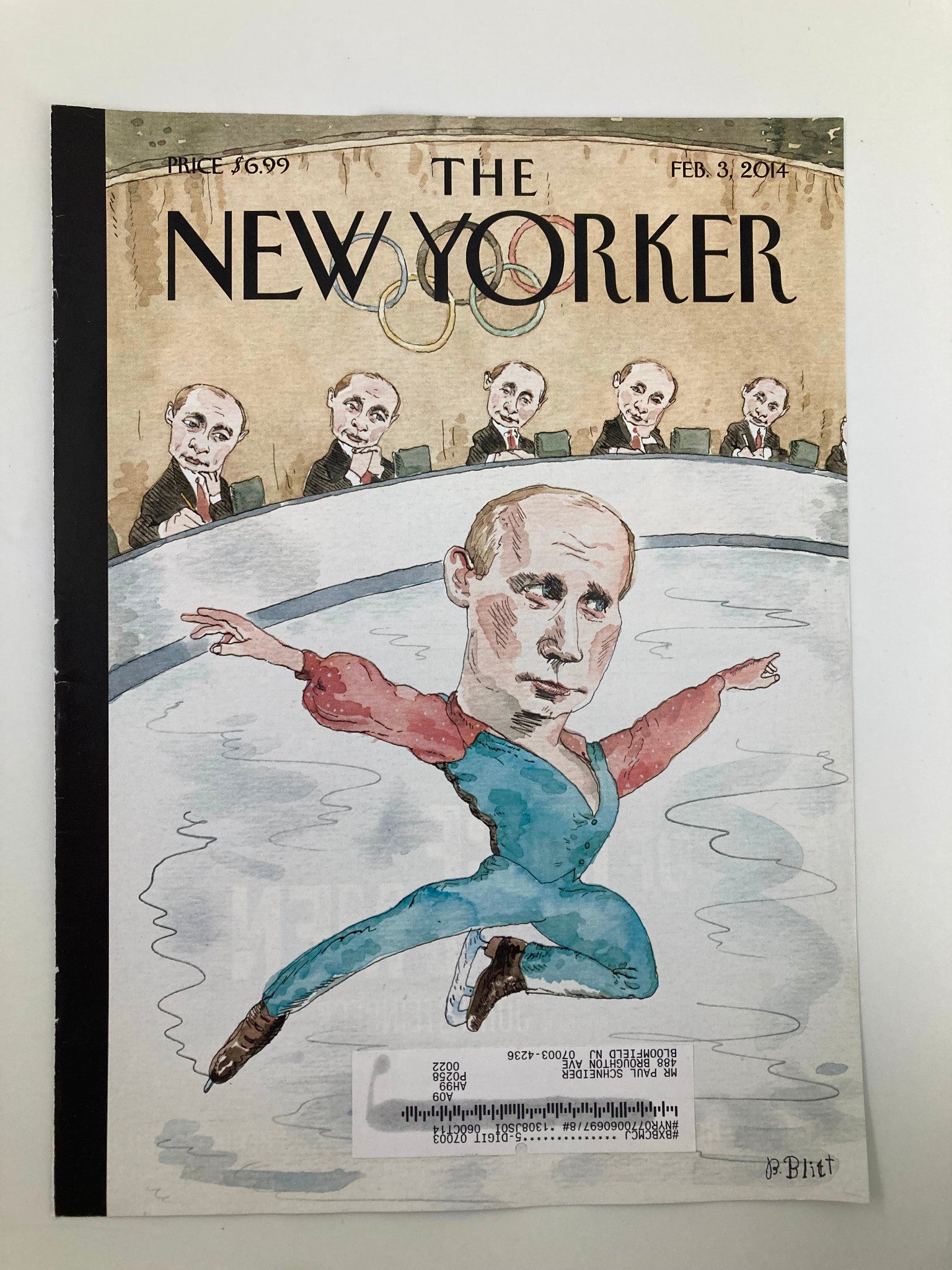 COVER ONLY The New Yorker February 3 2014 Vladimir Putin by Barry Blitt