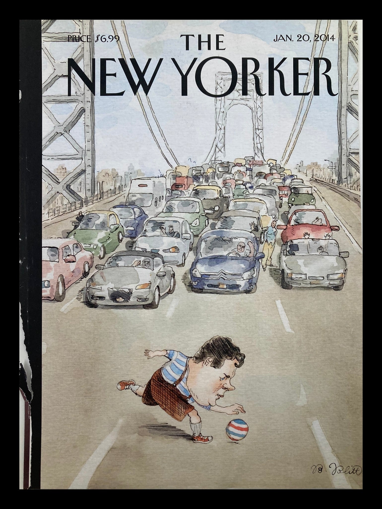 COVER ONLY The New Yorker January 20 2014 Gov. Chris Christie by Barry Blitt