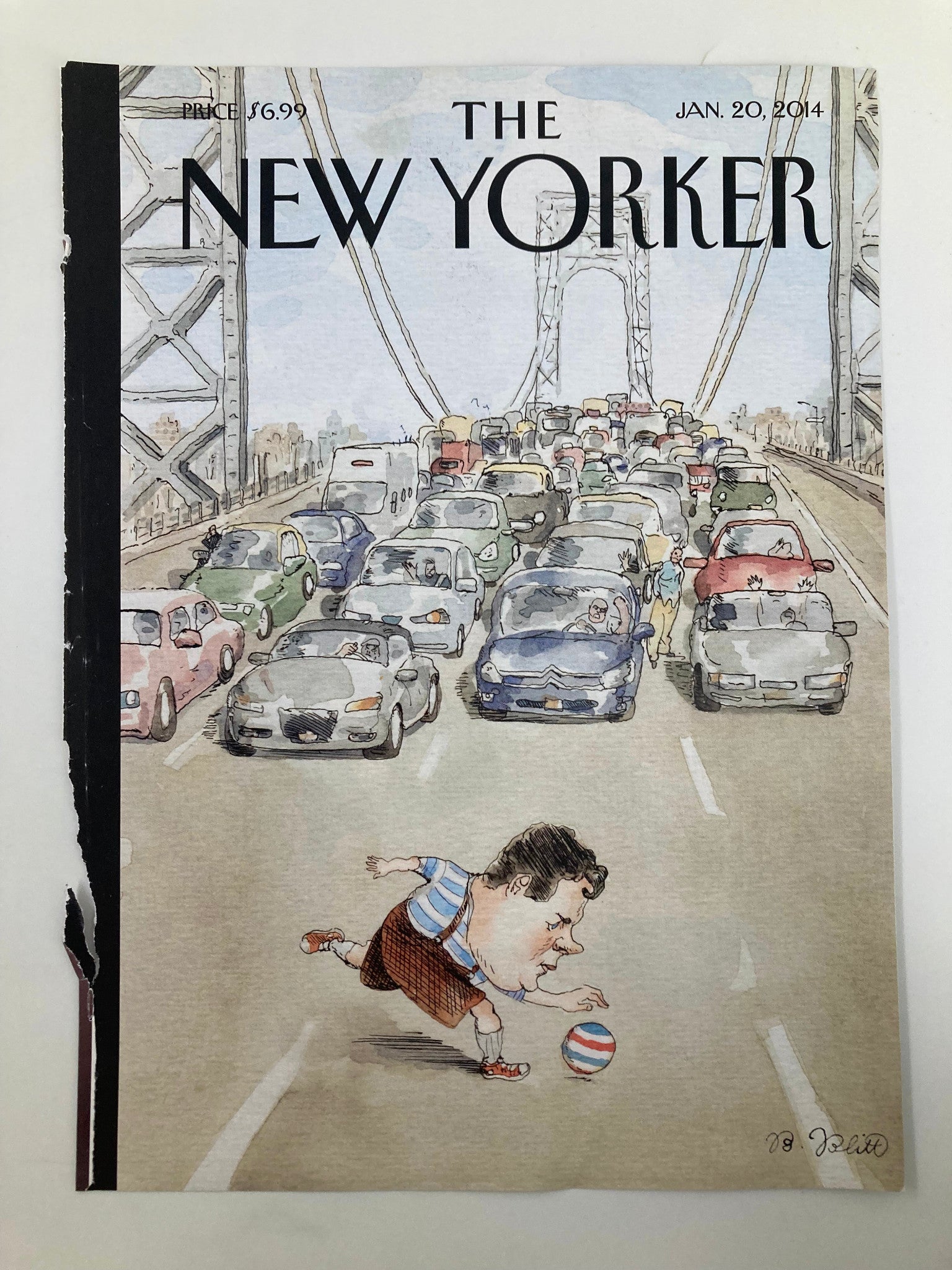 COVER ONLY The New Yorker January 20 2014 Gov. Chris Christie by Barry Blitt