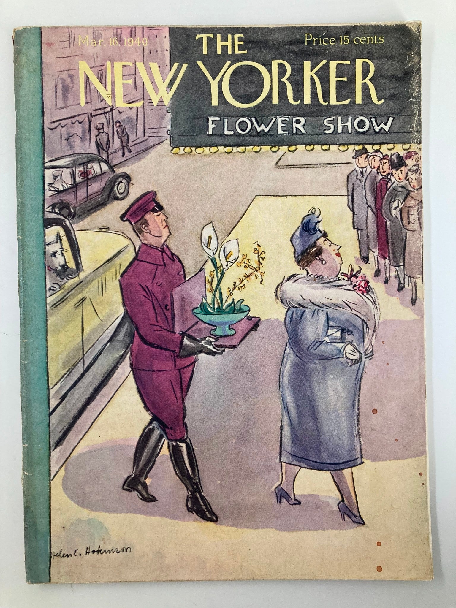 The New Yorker Magazine March 16 1940 Flower Show by H.E. Hokinson No Label