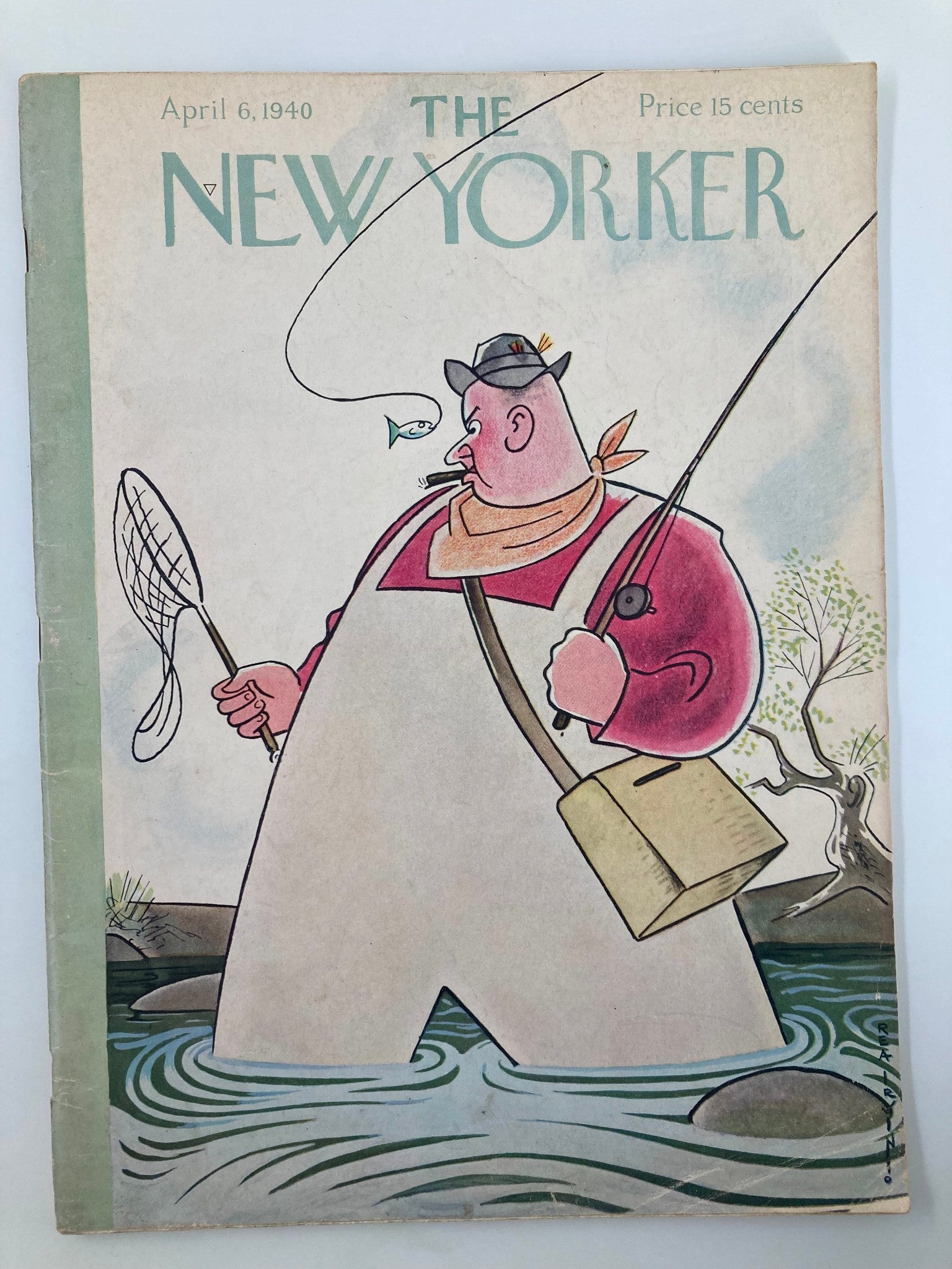 The New Yorker Magazine April 6 1940 Fishing Time by Rea Irvin No Label