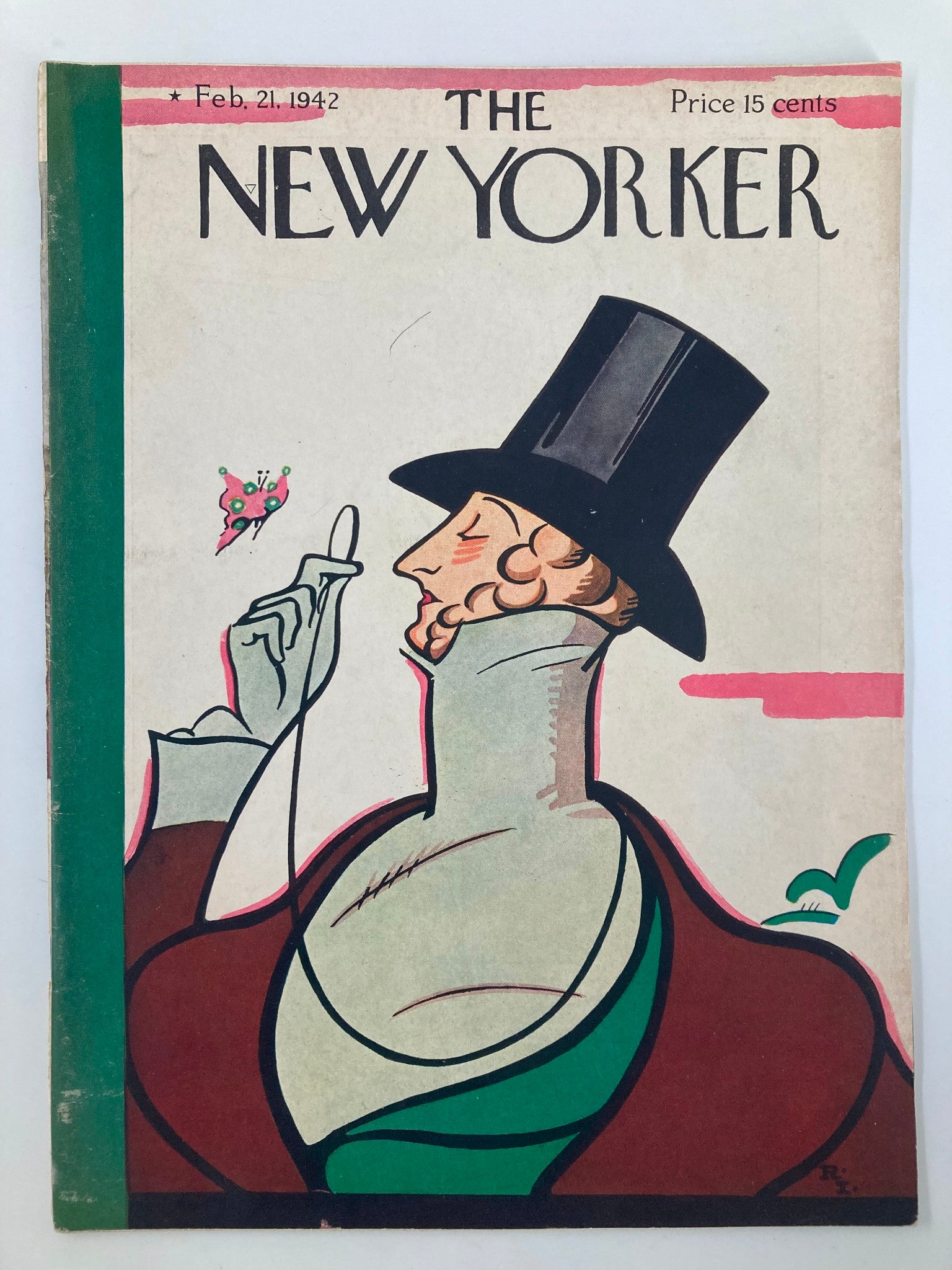 The New Yorker Magazine February 21 1942 Eustace Tilley by Rea Irvin No Label