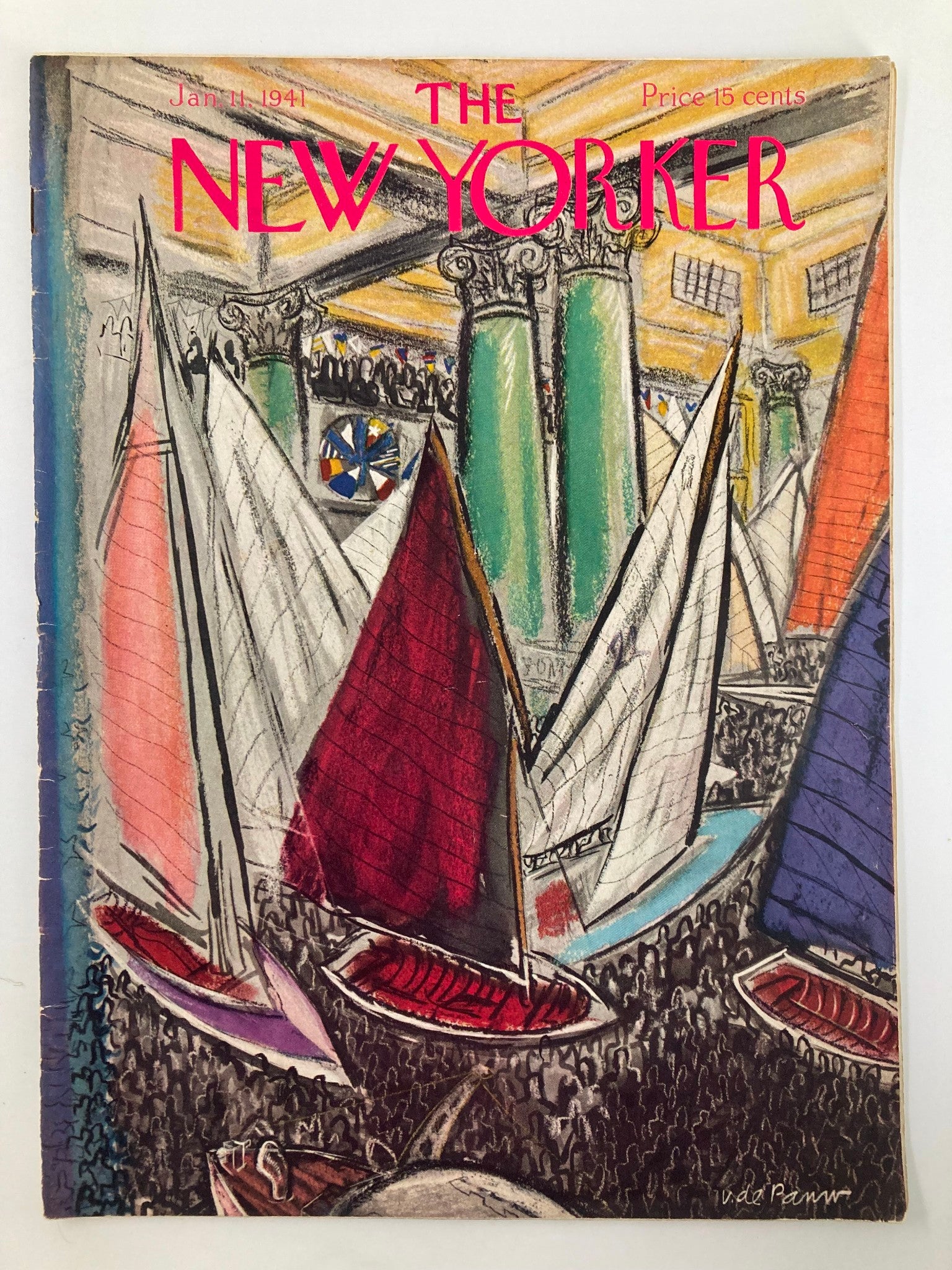 The New Yorker Magazine January 11 1941 Boat Show by Victor de Pauw No Label