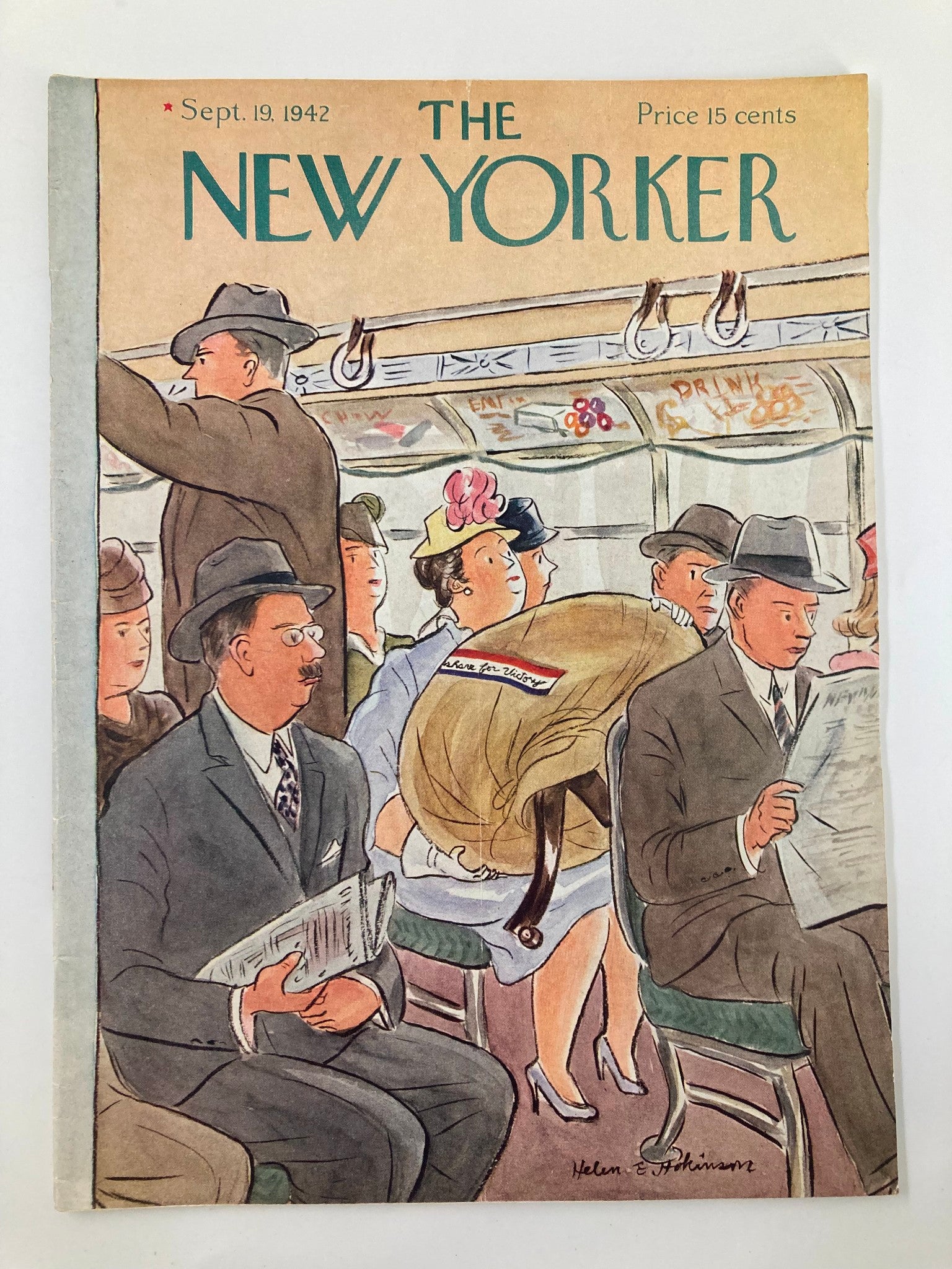 The New Yorker Magazine September 19 1942 Lady in the Bus by Helen Hokinson