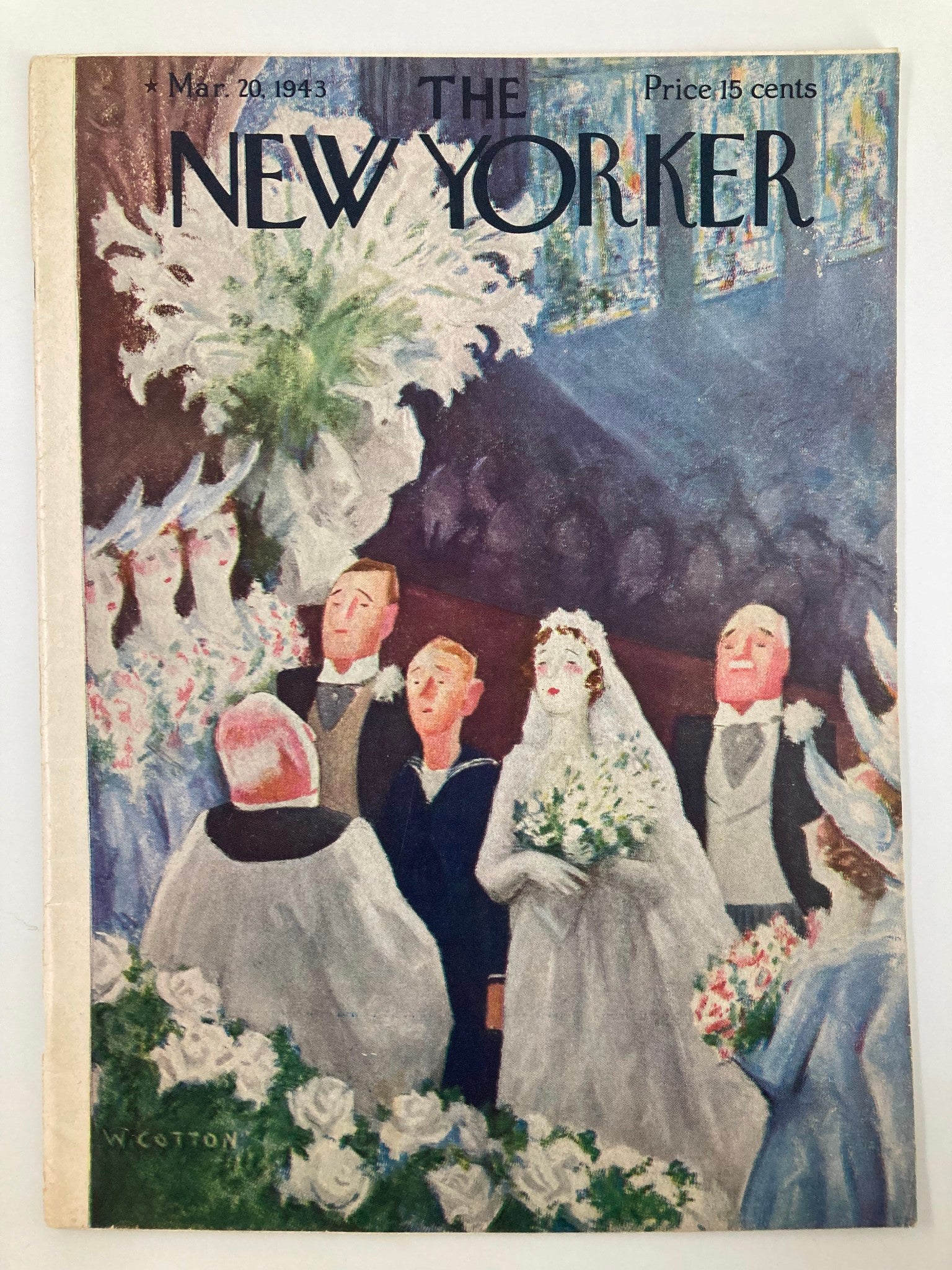 The New Yorker Magazine March 20 1943 Wedding Bells by Will Cotton No Label