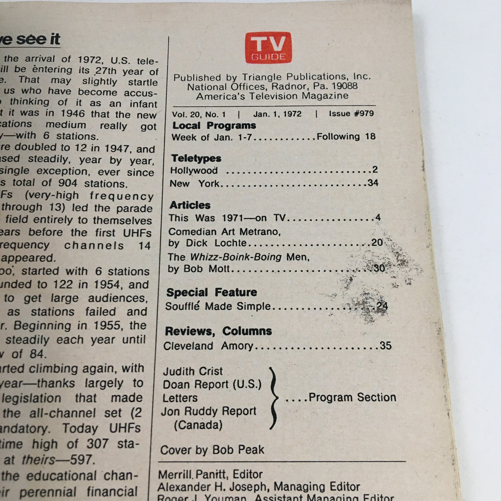 TV Guide Magazine January 1 1972 Remember 1971 See The Review L.A. Edition