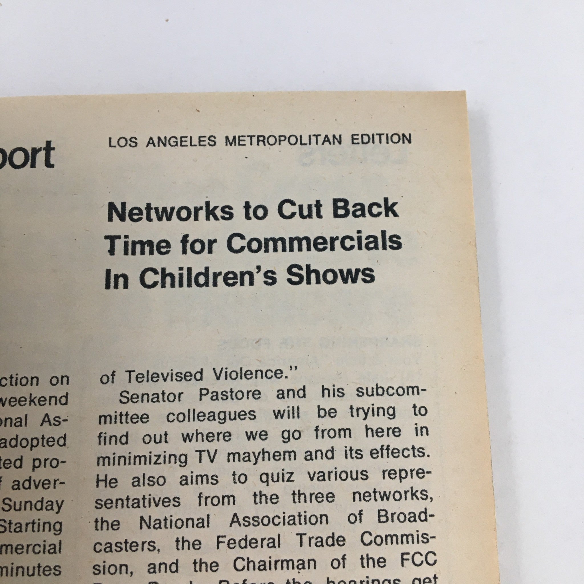 TV Guide Magazine February 5, 1972, featuring an article titled 'Networks to Cut Back Time for Commercials In Children's Shows' from the Los Angeles Metropolitan Edition, showcasing significant TV industry discussions.