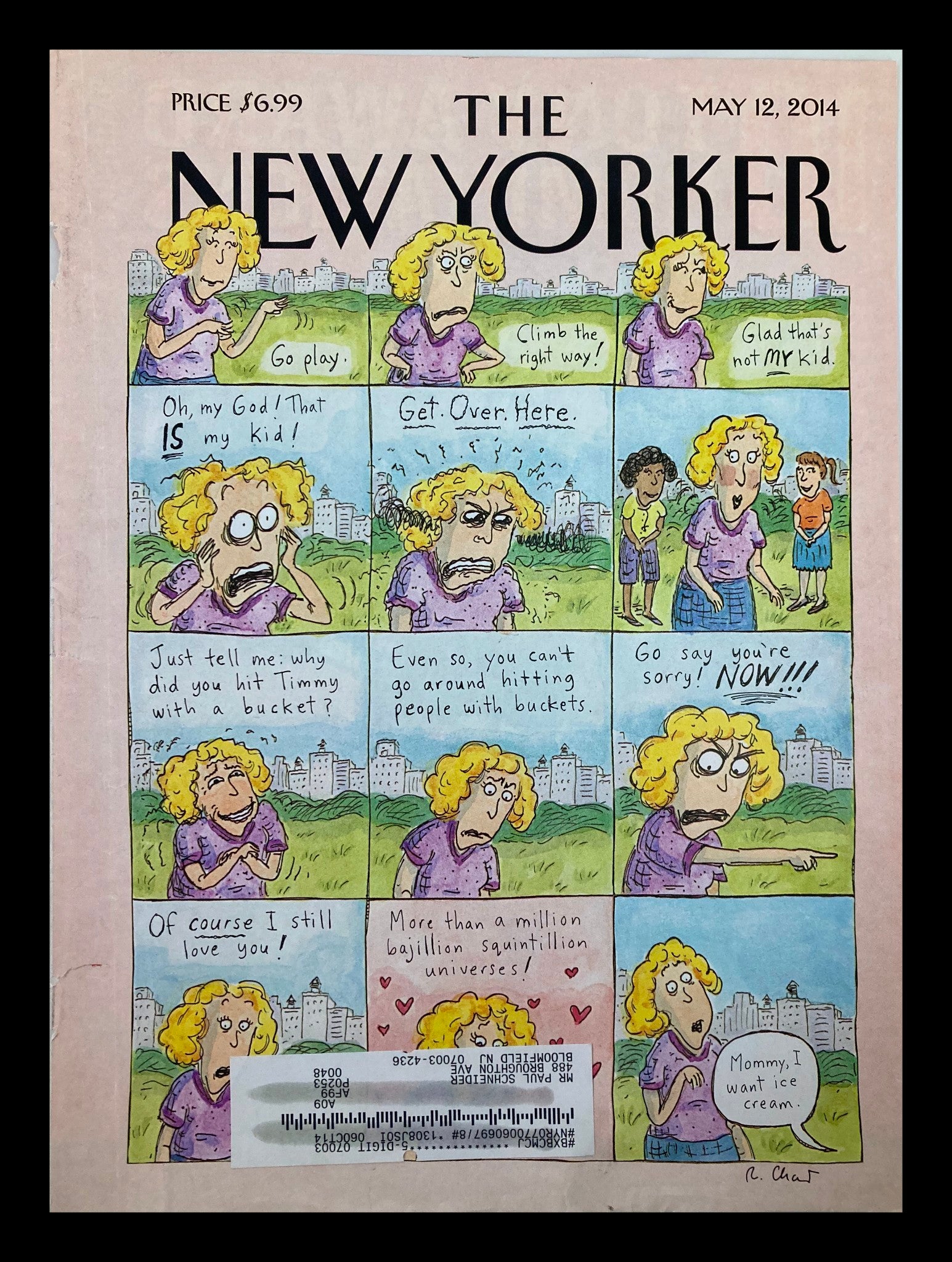 COVER ONLY The New Yorker May 12 2014 Theme Cover Mother's Day by Roz Chast