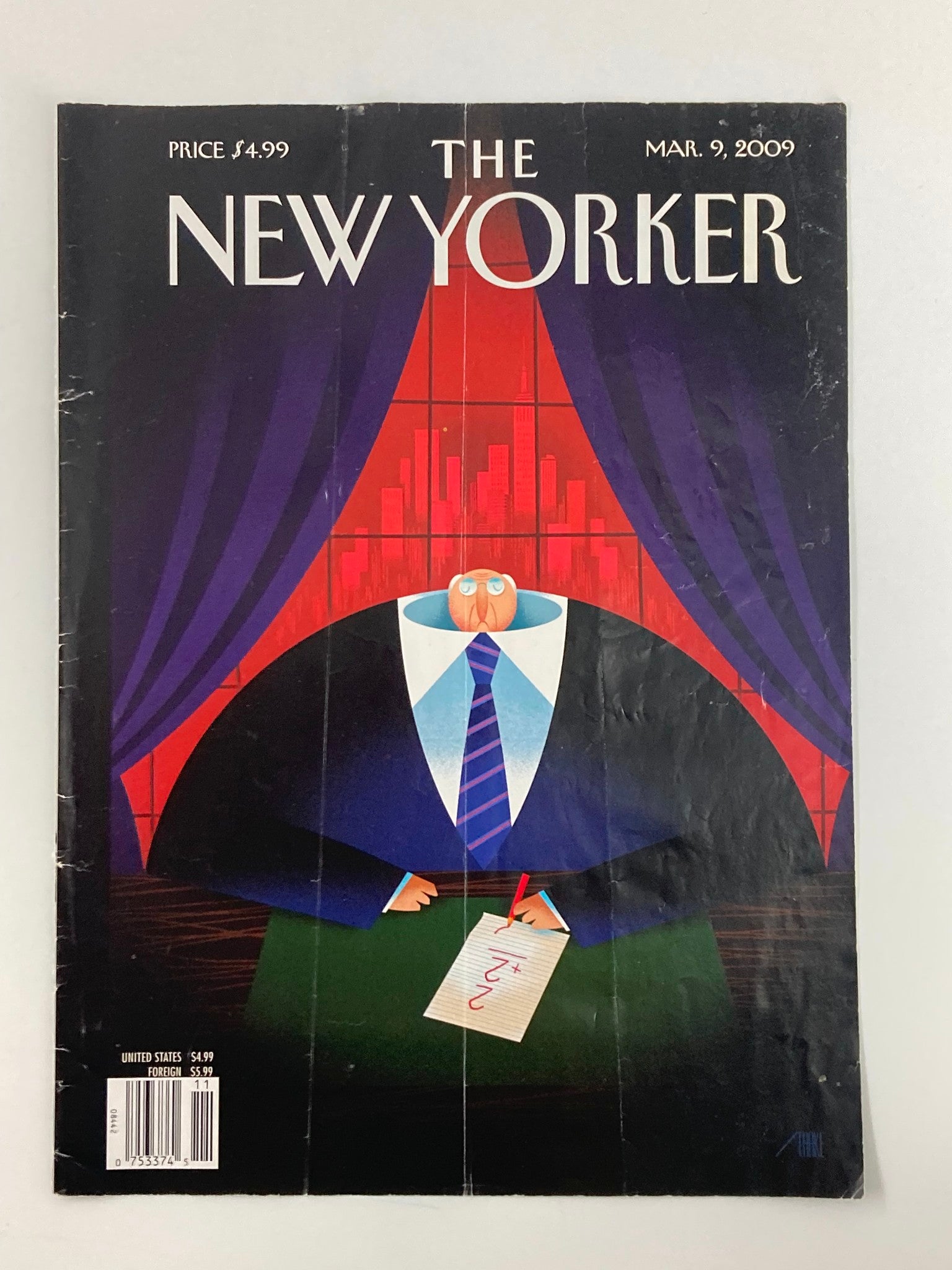 COVER ONLY The New Yorker March 9 2009 Theme Cover Downsized by Bob Staake