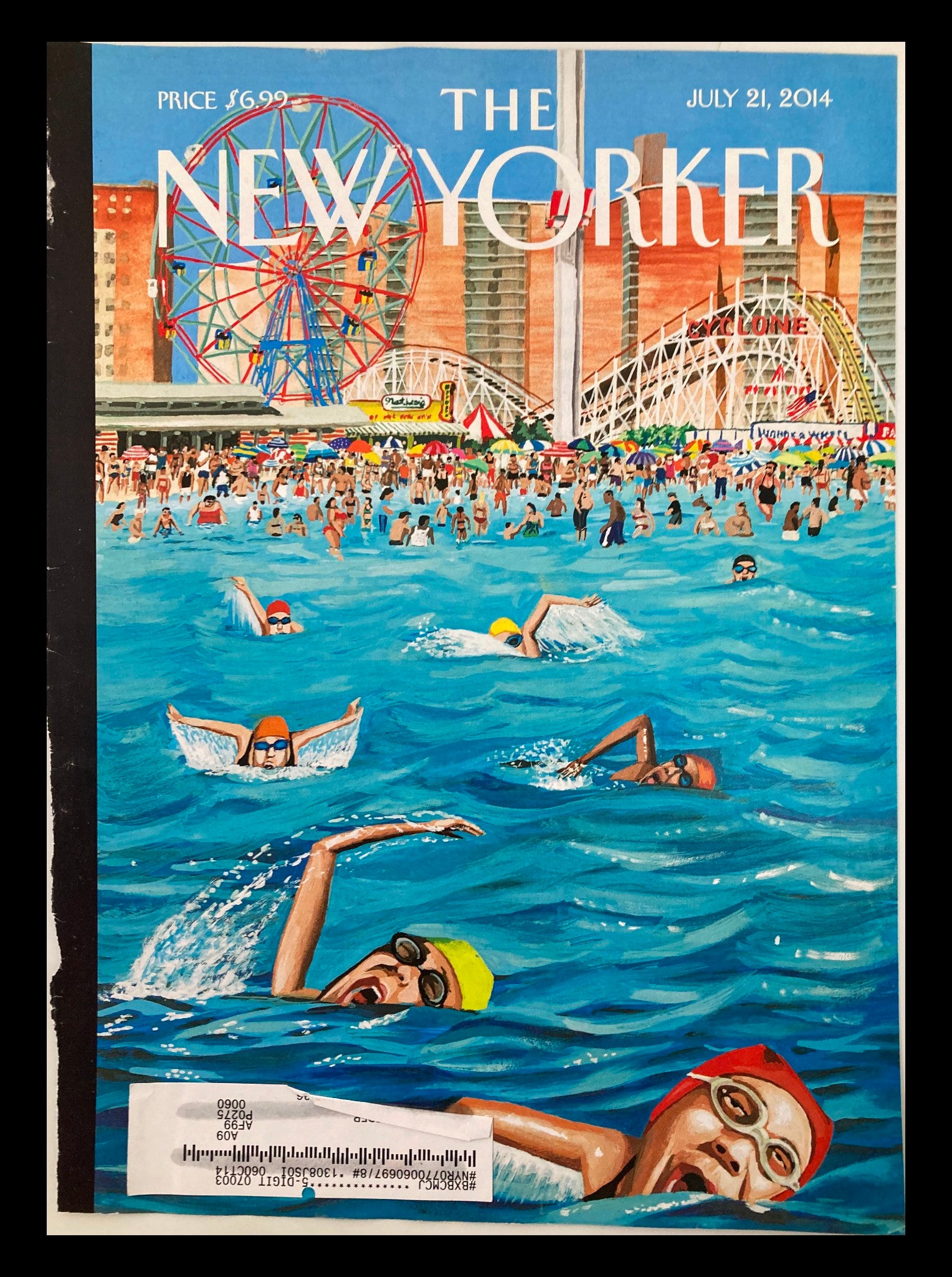 COVER ONLY The New Yorker July 21 2014 Coney Island by Mark Ulriksen