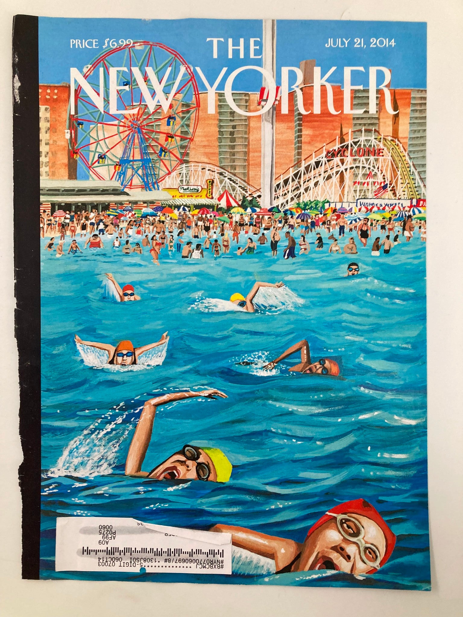 COVER ONLY The New Yorker July 21 2014 Coney Island by Mark Ulriksen