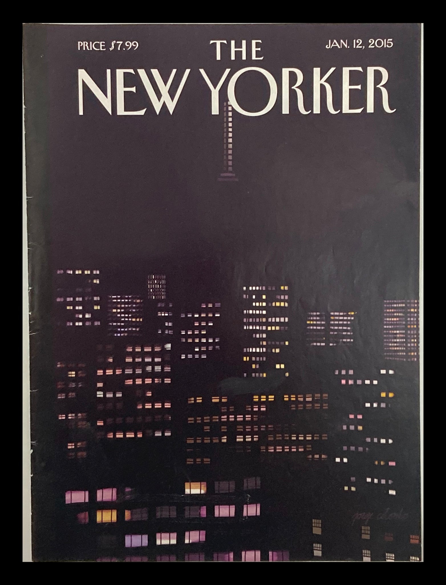 COVER ONLY The New Yorker January 12 2015 Limited Visibility by Jorge Colombo