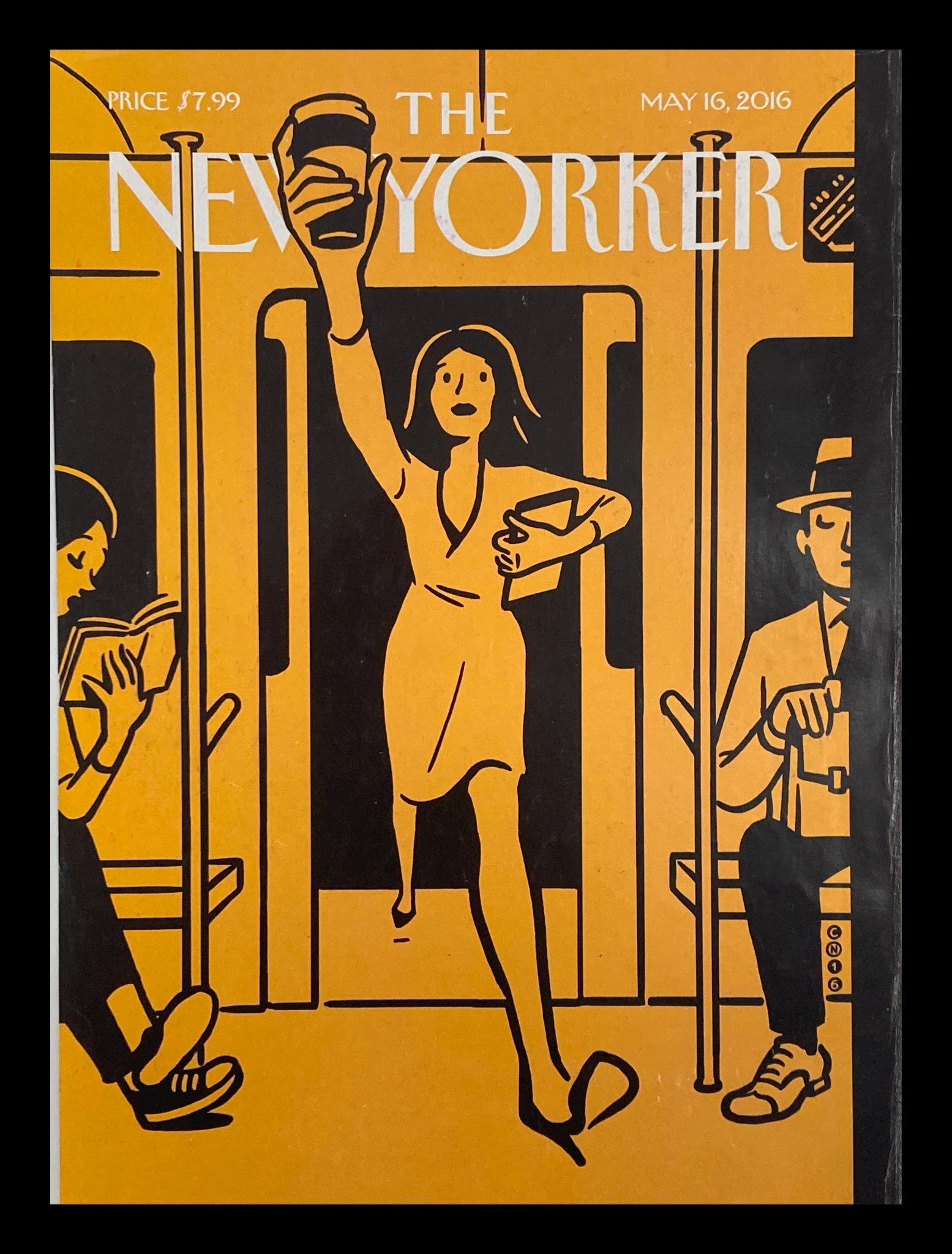 COVER ONLY The New Yorker May 16 2016 On The Go by Christoph Niemann