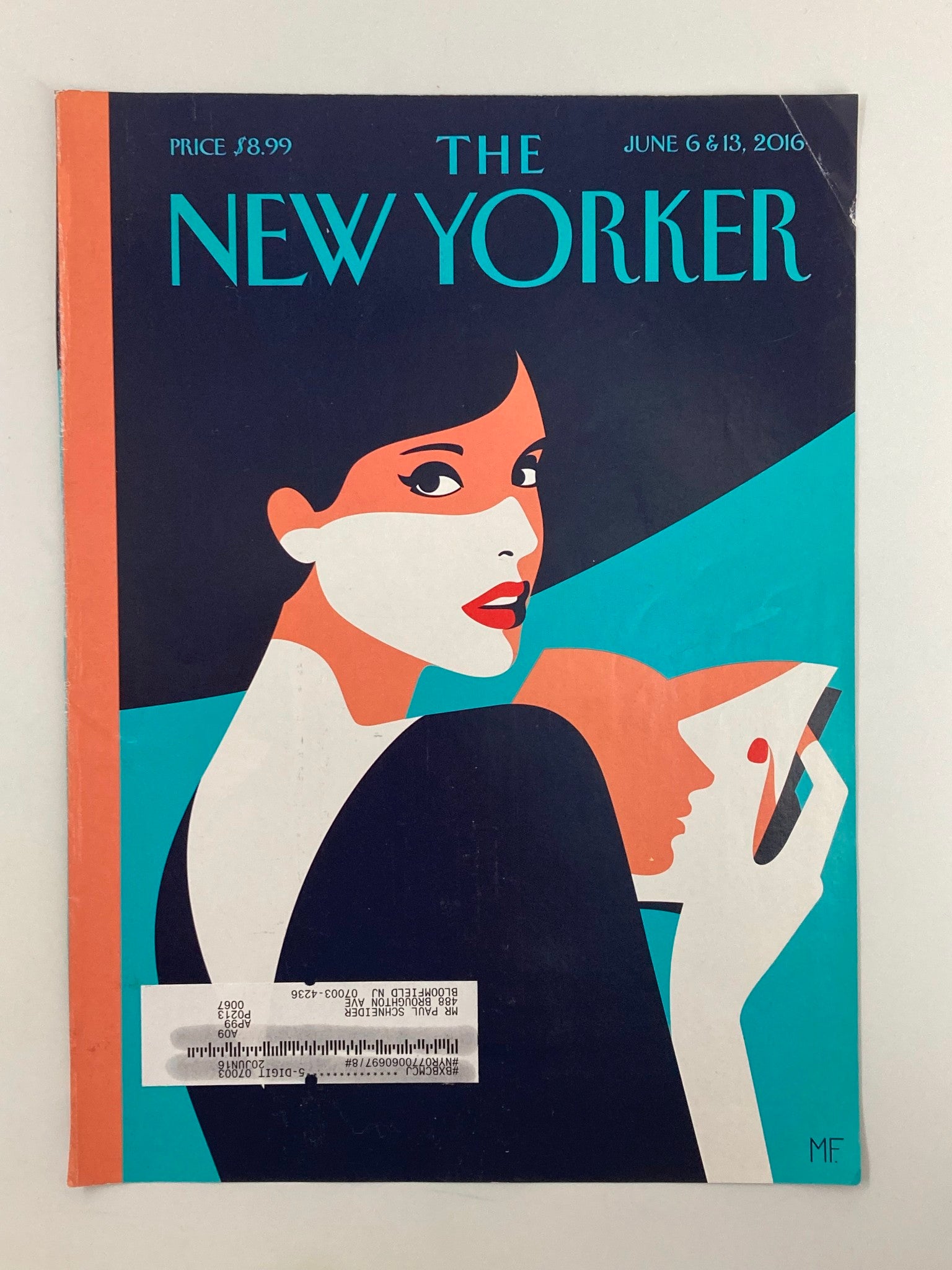 COVER ONLY The New Yorker June 6 & 13 2016 Page Turner by Malika Favre