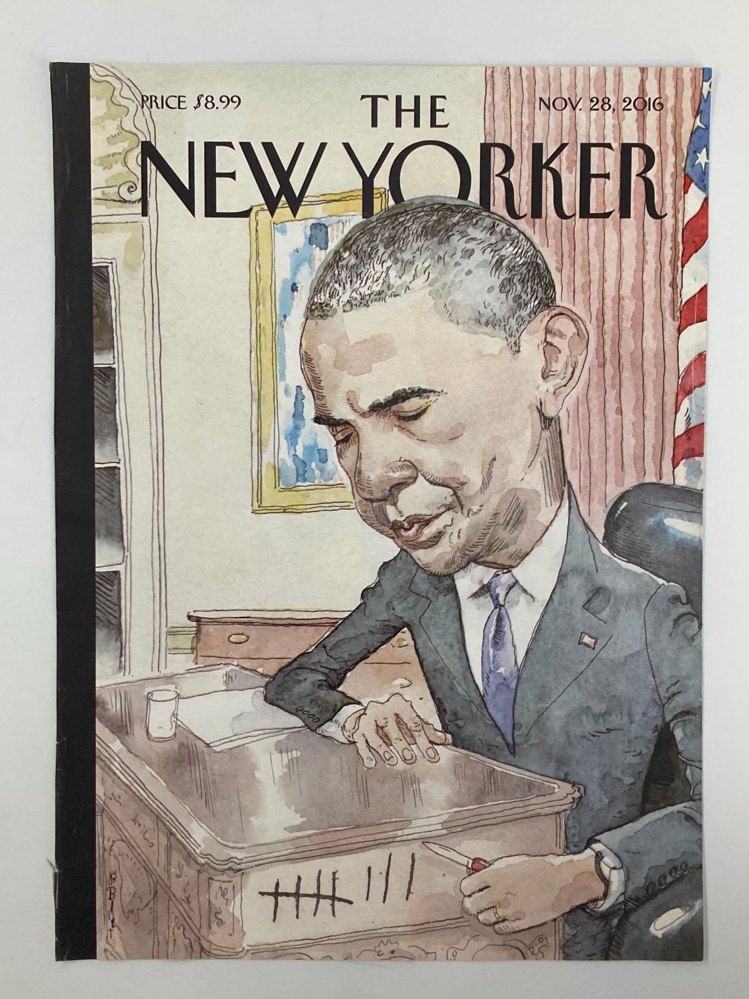 COVER ONLY The New Yorker November 28 2016 Barack Obama by Barry Blitt