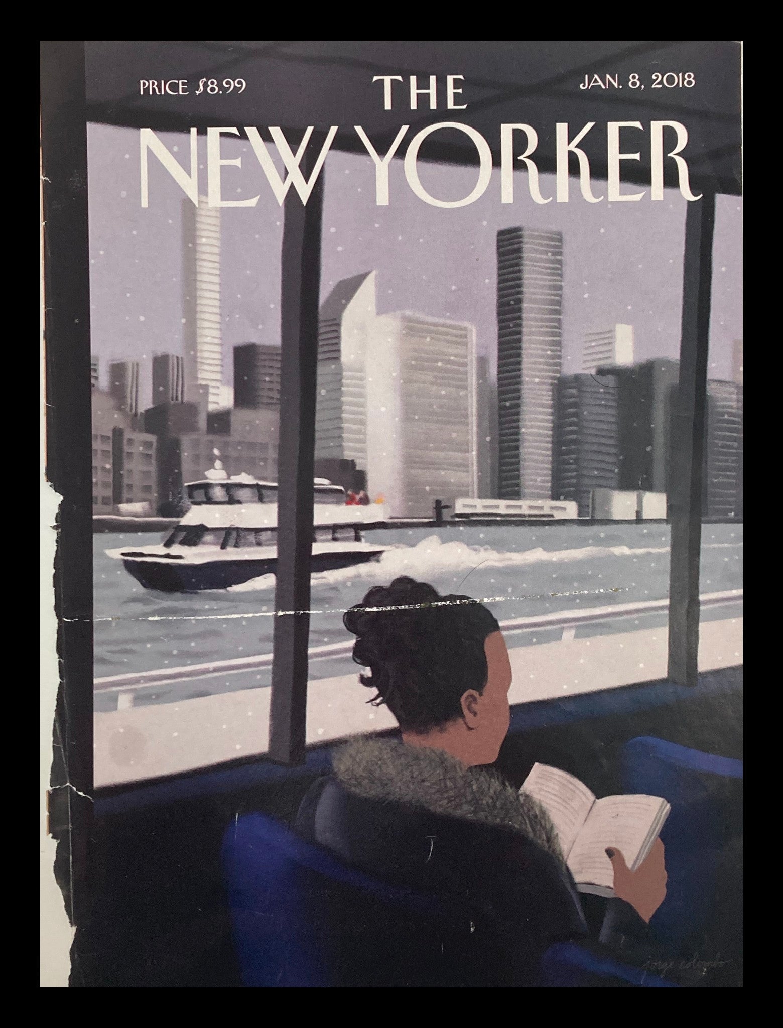 COVER ONLY The New Yorker January 8 2018 Ferried Across by Jorge Colombo