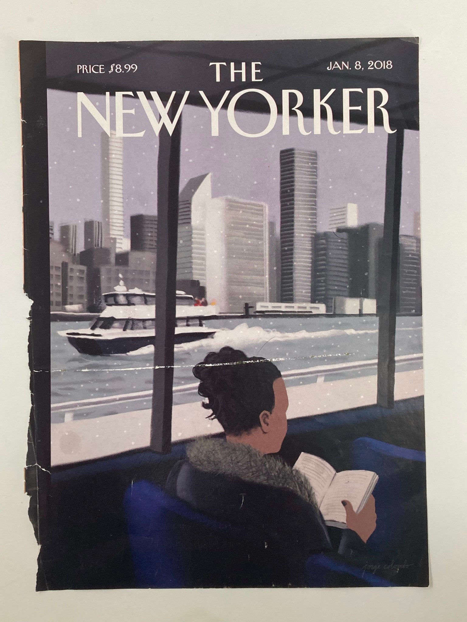 COVER ONLY The New Yorker January 8 2018 Ferried Across by Jorge Colombo