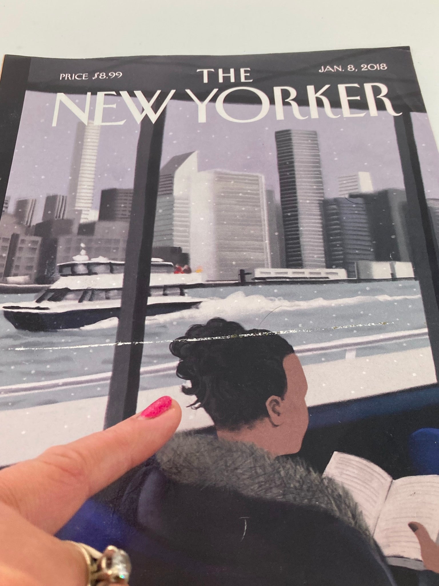 COVER ONLY The New Yorker January 8 2018 Ferried Across by Jorge Colombo