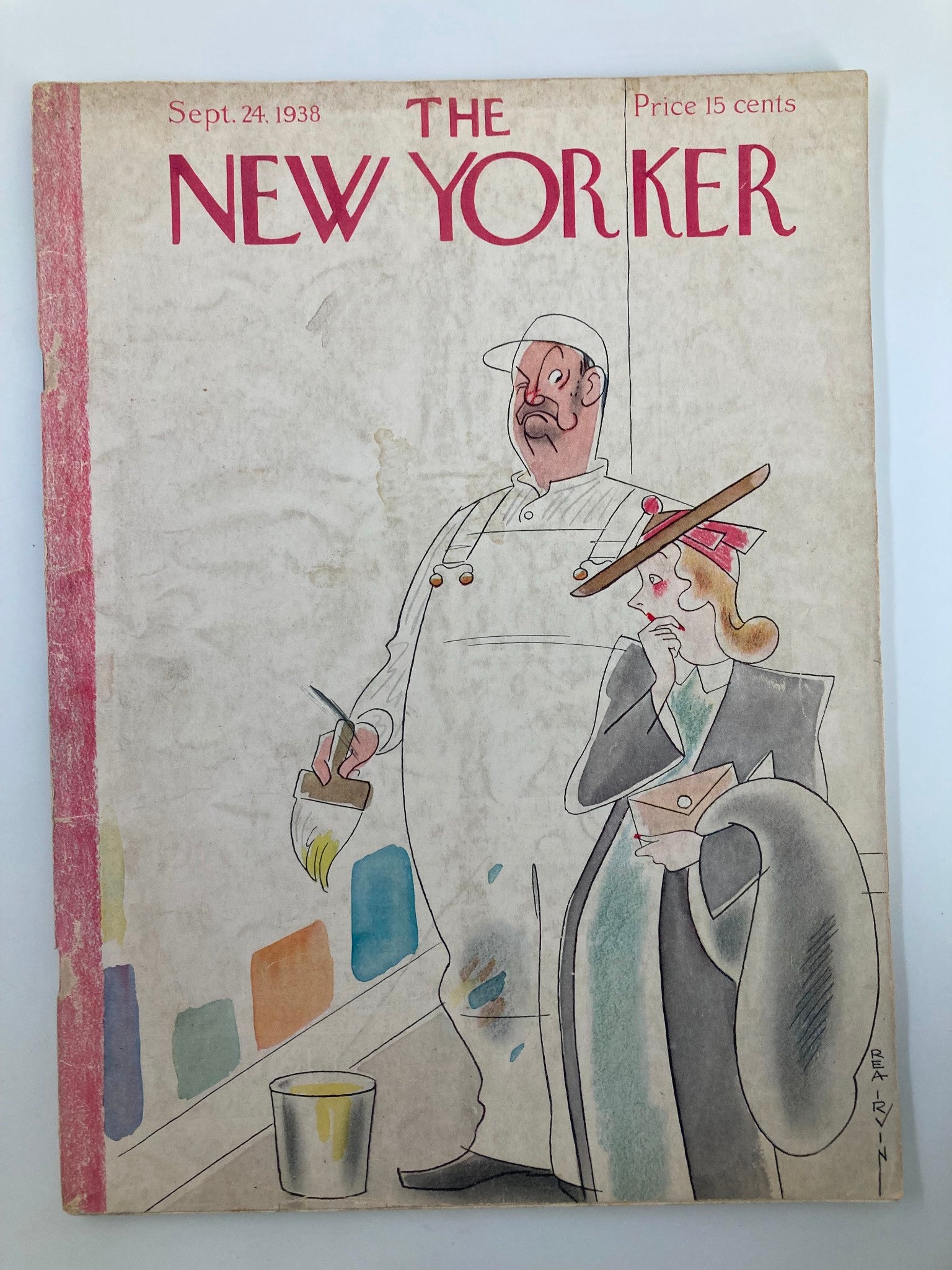 The New Yorker Magazine September 24 1938 Lady Choosing Paint by Rea Irvin