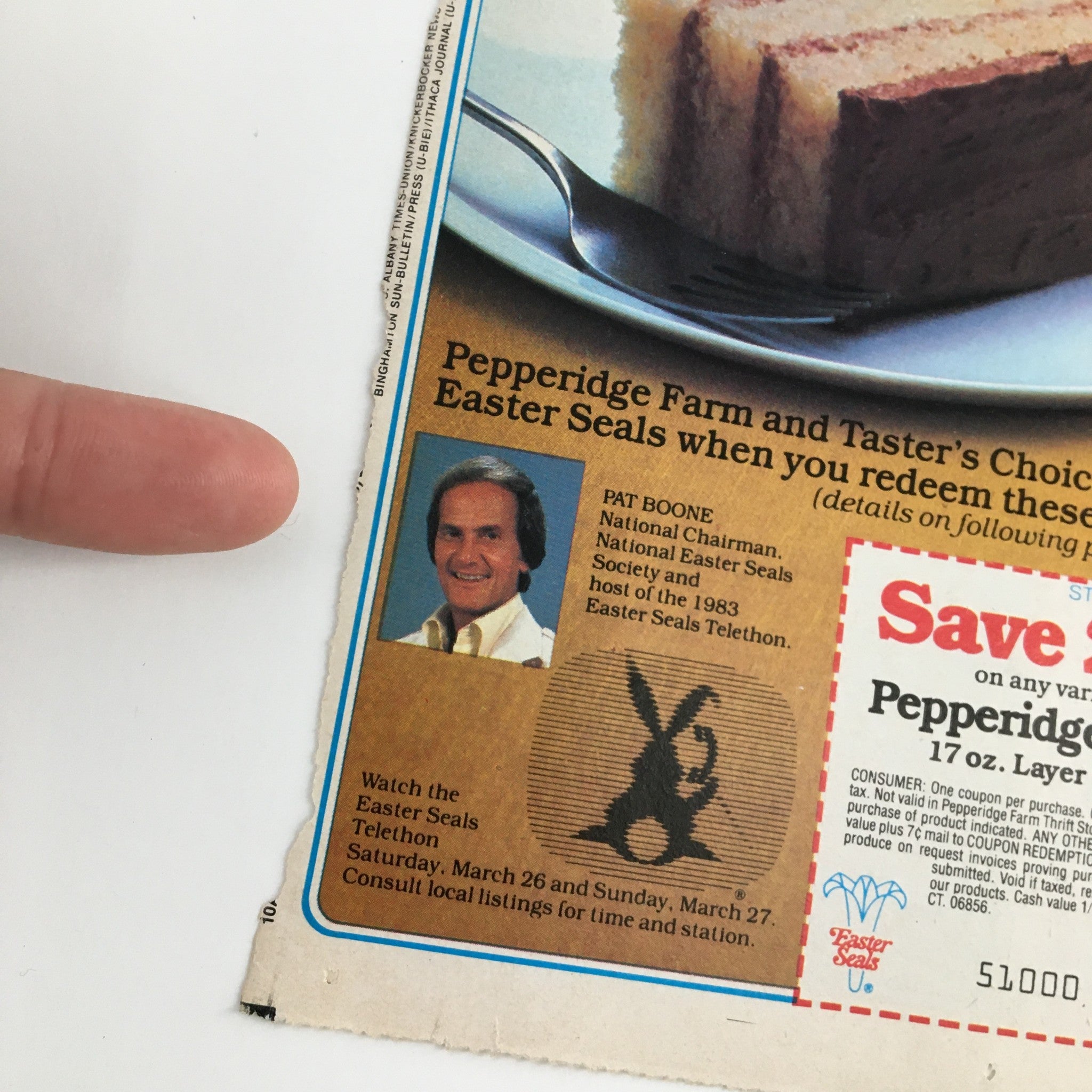 1983 Pepperidge Farm Golden Cake & Folger's Coffee Circular Coupon Advertisement