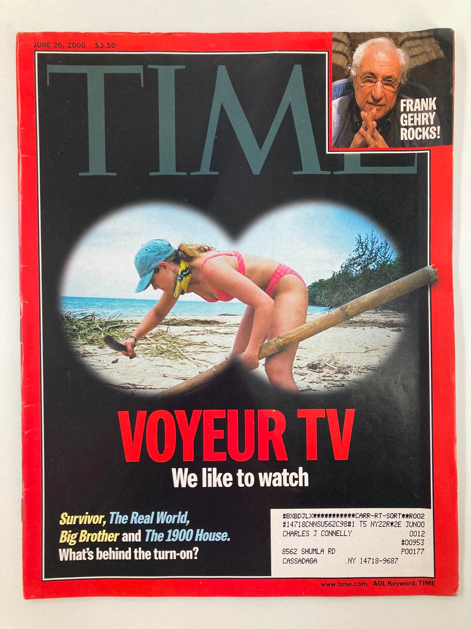 Time Magazine June 26 2000 Frank Gehry Rocks & Voyeur TV We Like To Watch