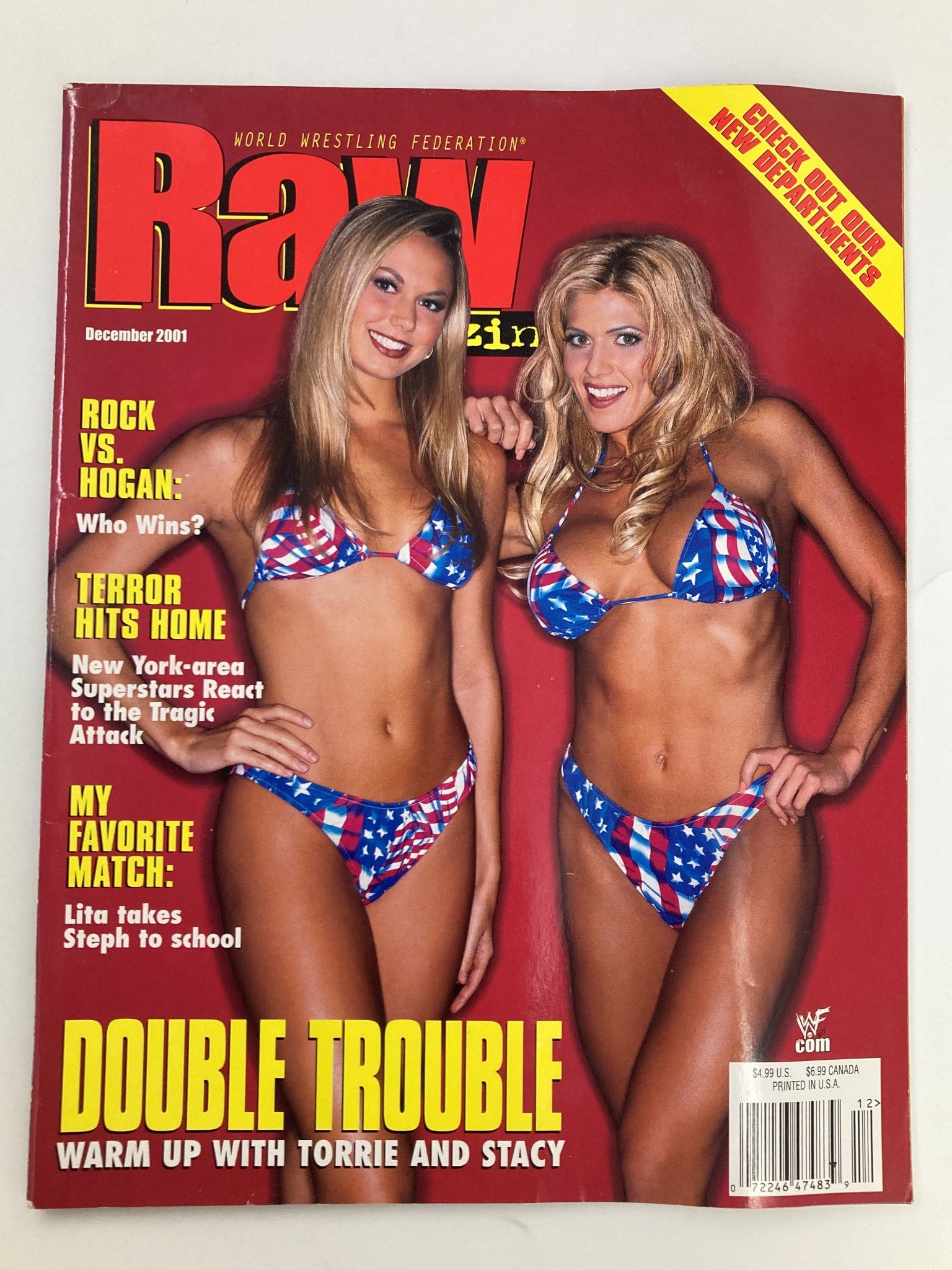 WWF Raw Magazine December 2001 Torrie Wilson, Stacy Keibler No Label