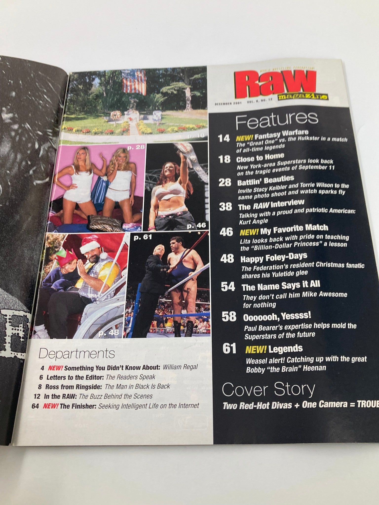 WWF Raw Magazine December 2001 Torrie Wilson, Stacy Keibler No Label