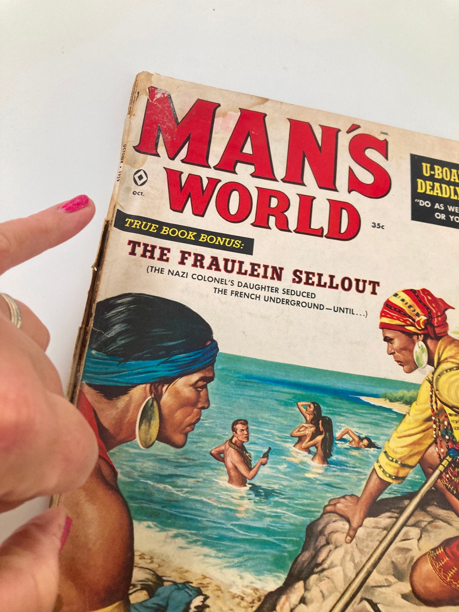 VTG Man's World Magazine October 1959 The Fraulein Sellout No Label