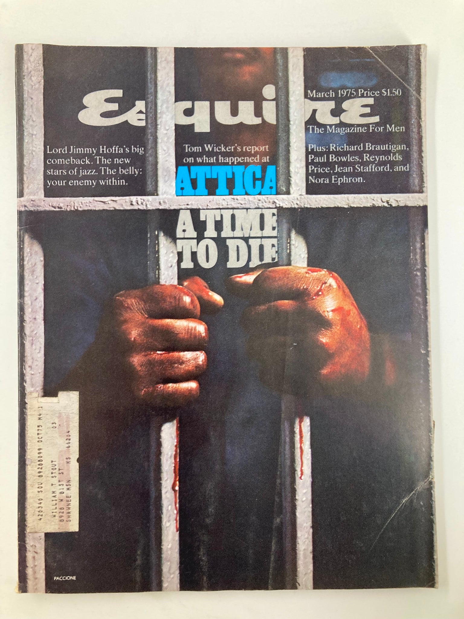 VTG Esquire Magazine March 1975 Tom Wicker's Report on Attica A Time To Die