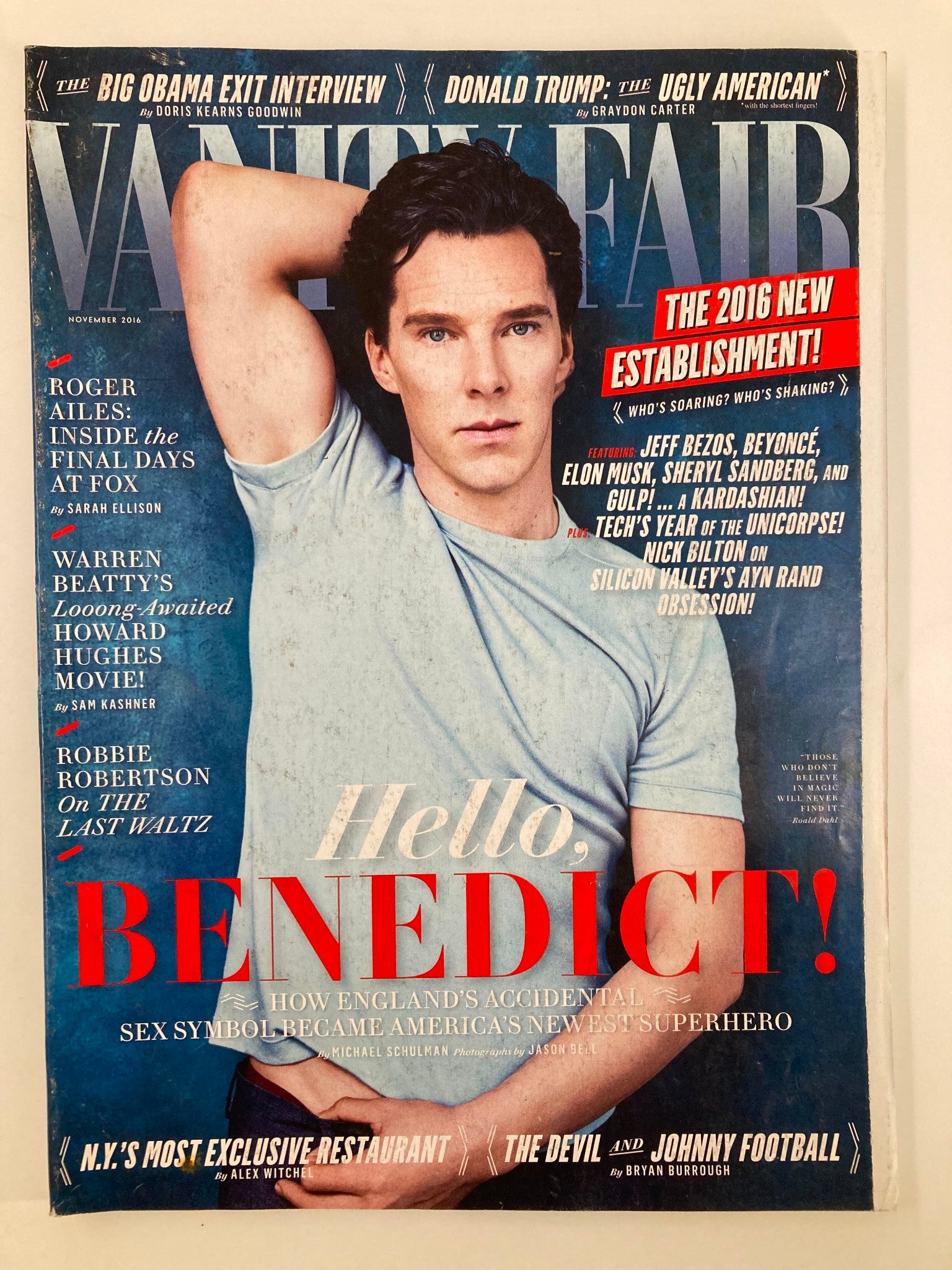 Vanity Fair Magazine November 2016 Benedic Cumberbatch A New Superhero No Label