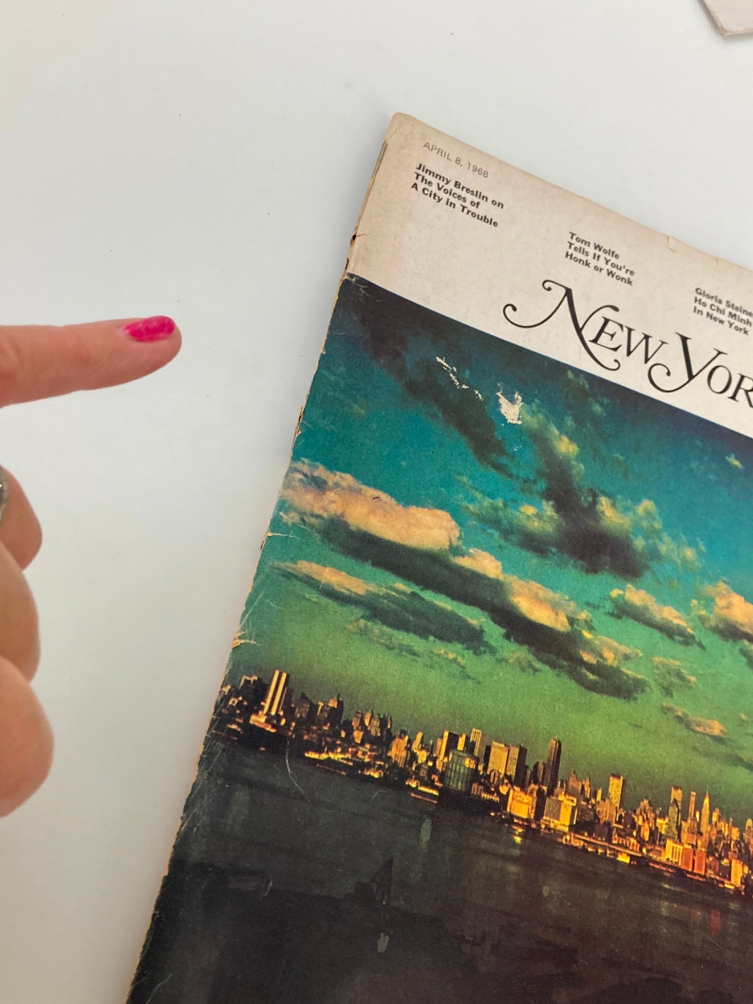 VTG New York Magazine April 8 1968 Manhattan Skyline Shot from New Jersey