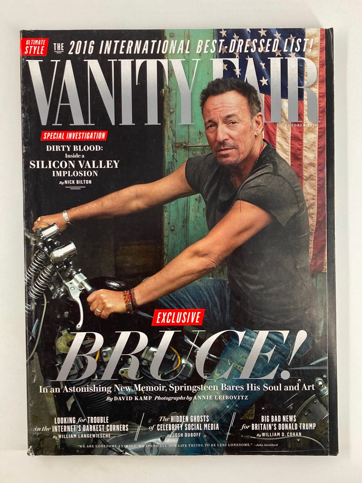 Vanity Fair Magazine October 2016 Bruce Springsteen Astonishing Memoir No Label