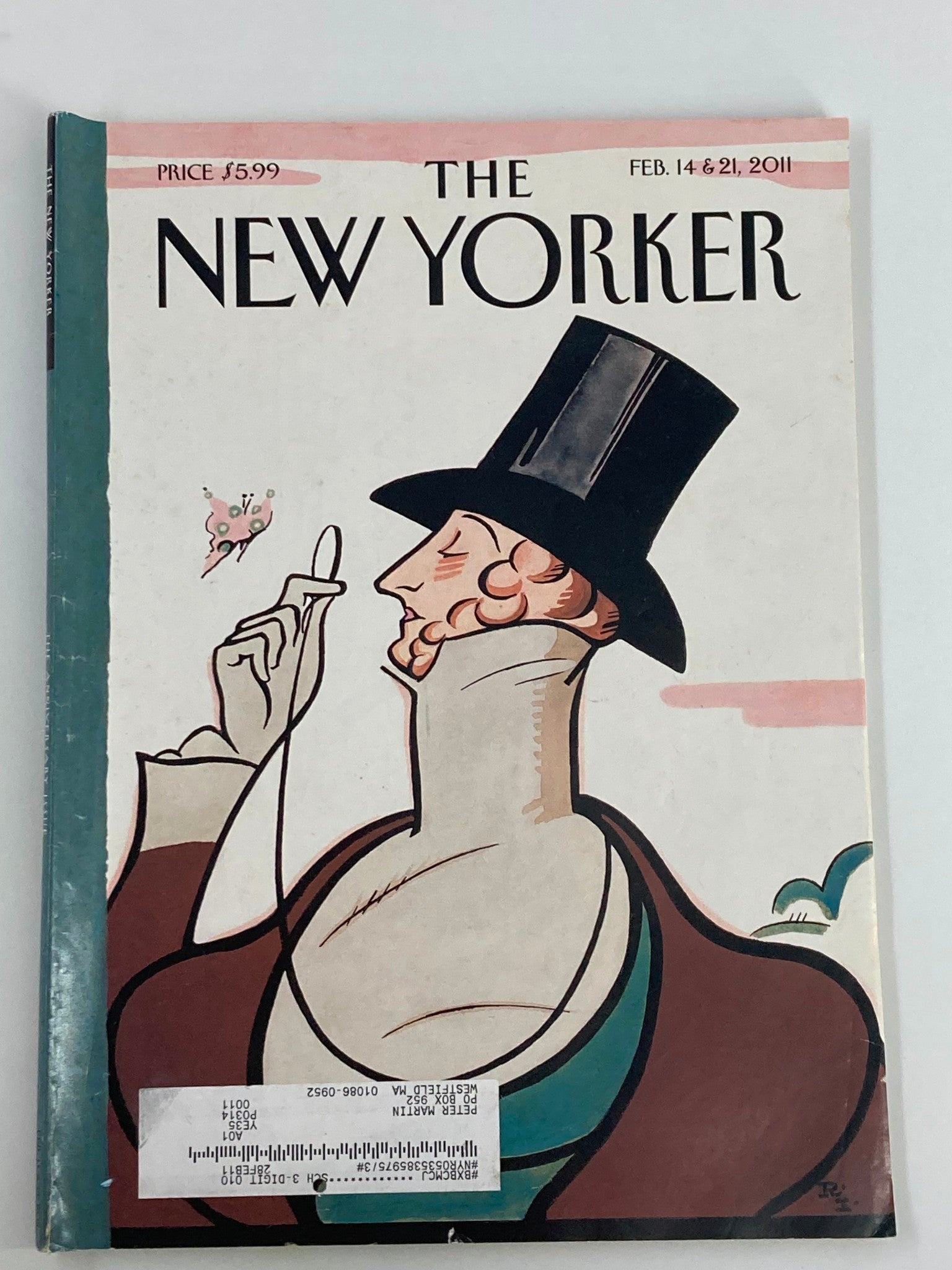 The New Yorker Magazine February 14 & 21 2011 Eustace Tilley by Rea Irvin