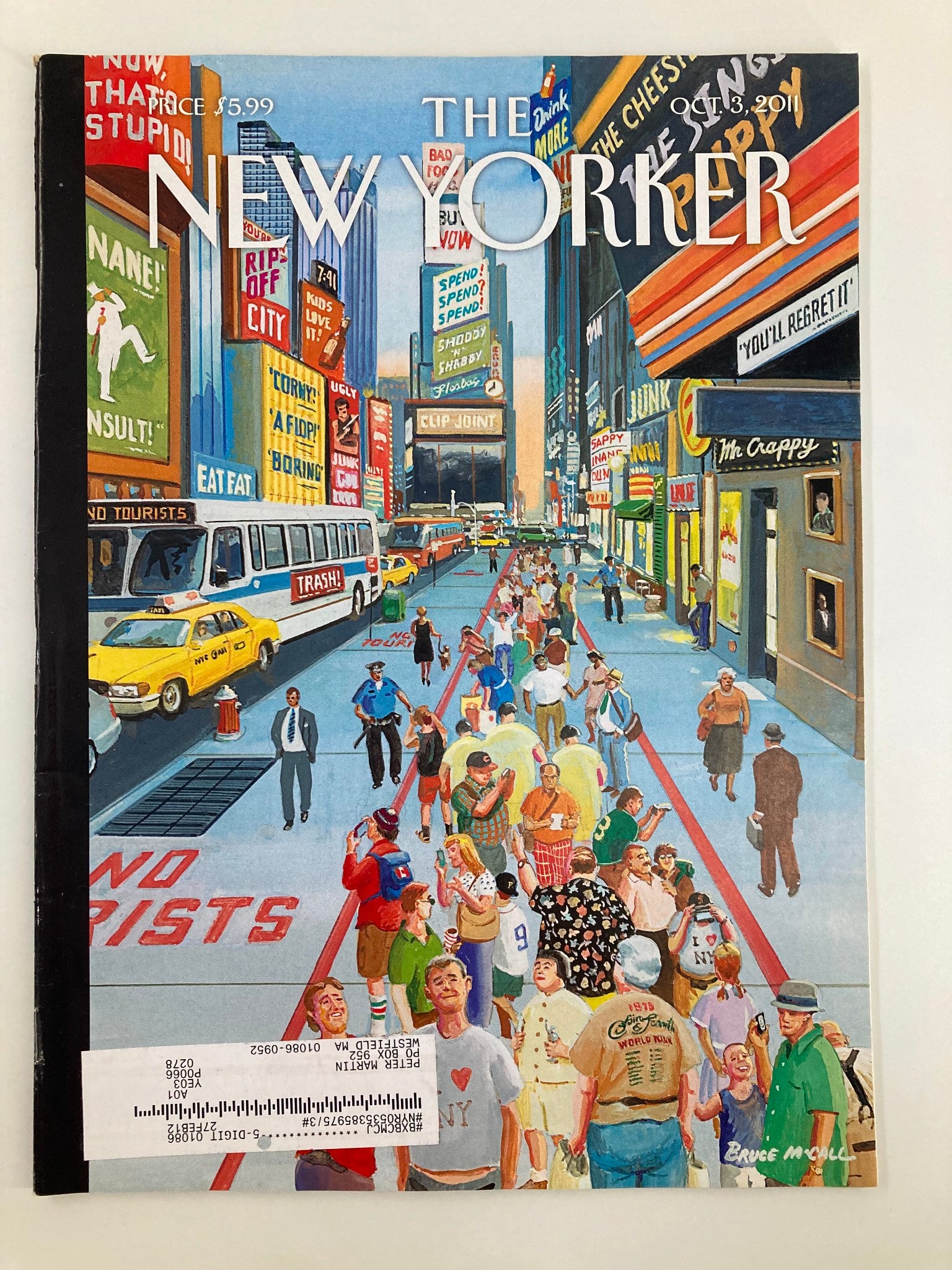 The New Yorker Magazine October 3 2011 It's A Helluva Town by Bruce McCall