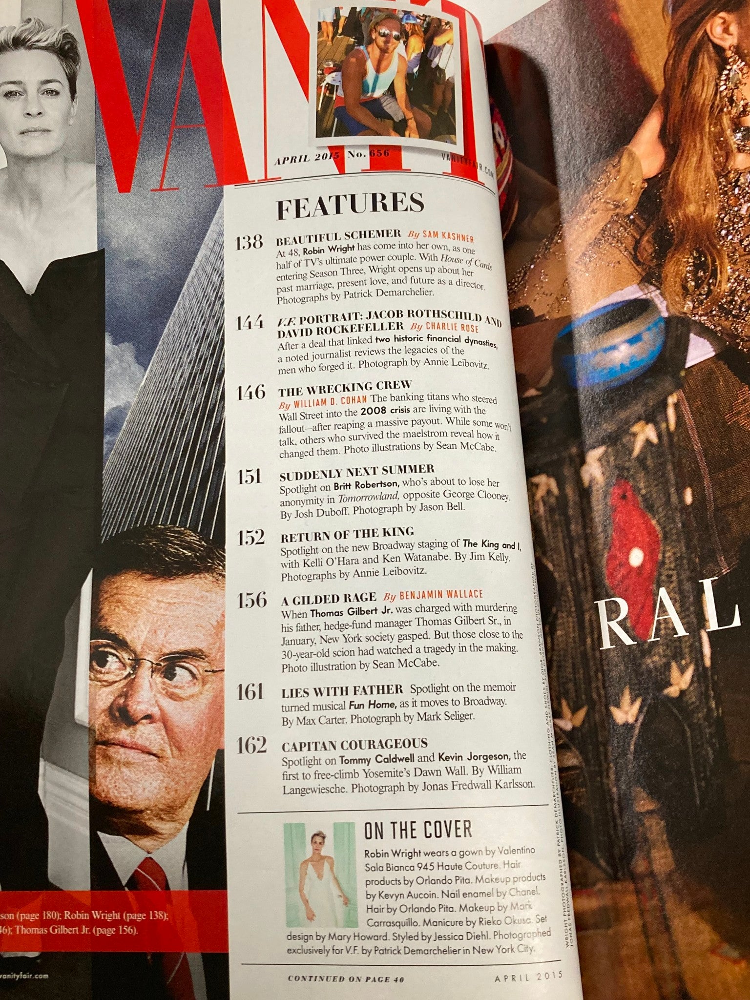 Vanity Fair Magazine April 2015 Robin Wright, Kim Kardashian No Label