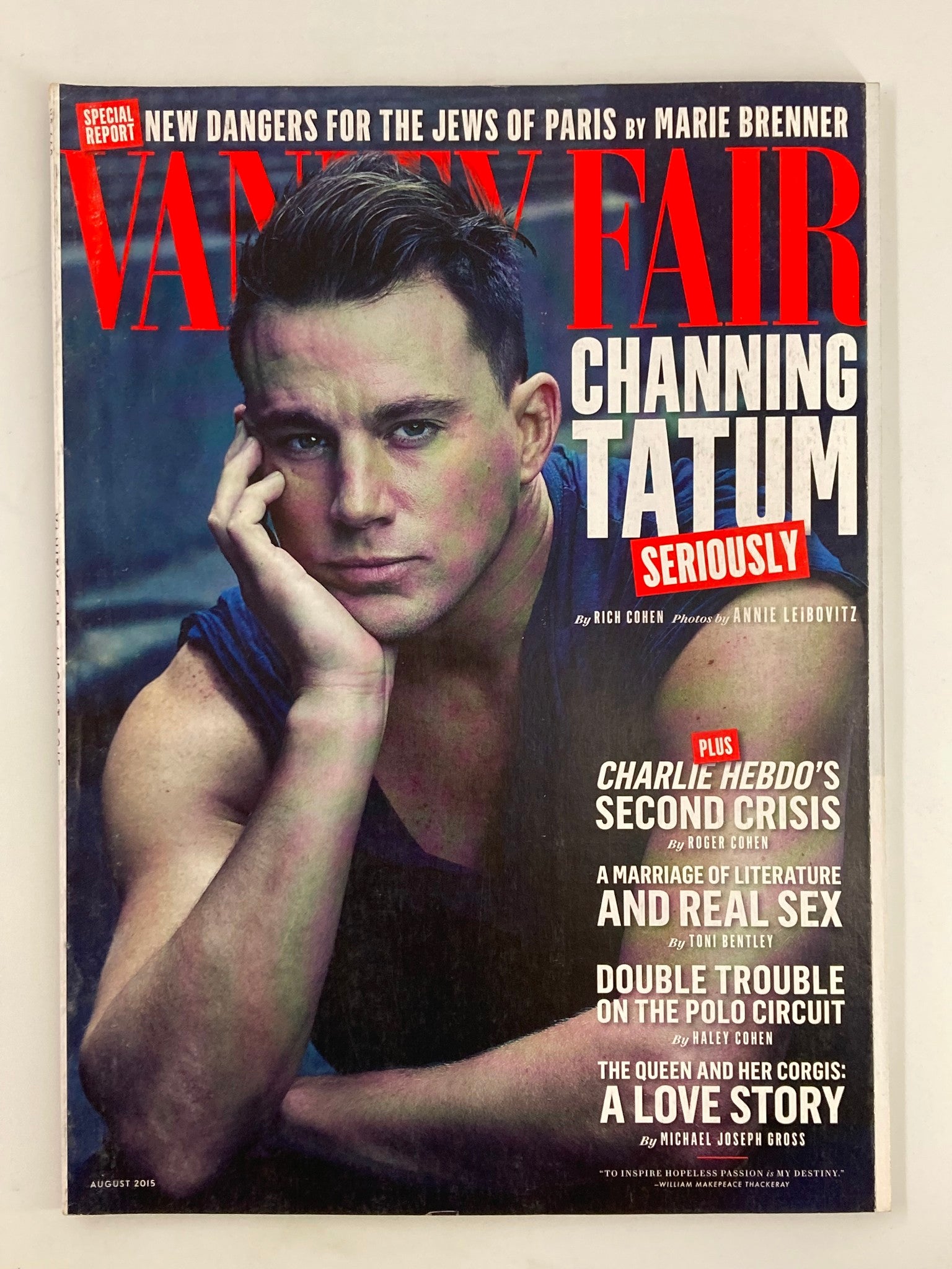 Vanity Fair Magazine August 2015 Channing Tatum, Charlie Hebdo No Label