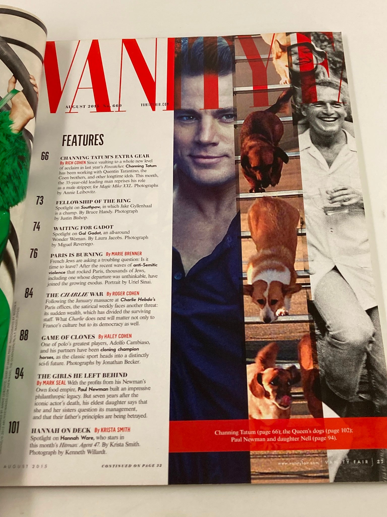 Vanity Fair Magazine August 2015 Channing Tatum, Charlie Hebdo No Label