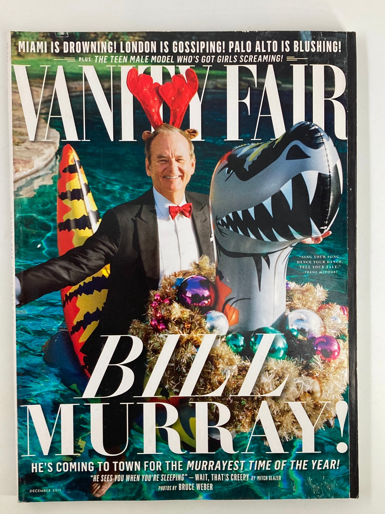 Vanity Fair Magazine December 2015 Bill Murray Time of the Year No Label