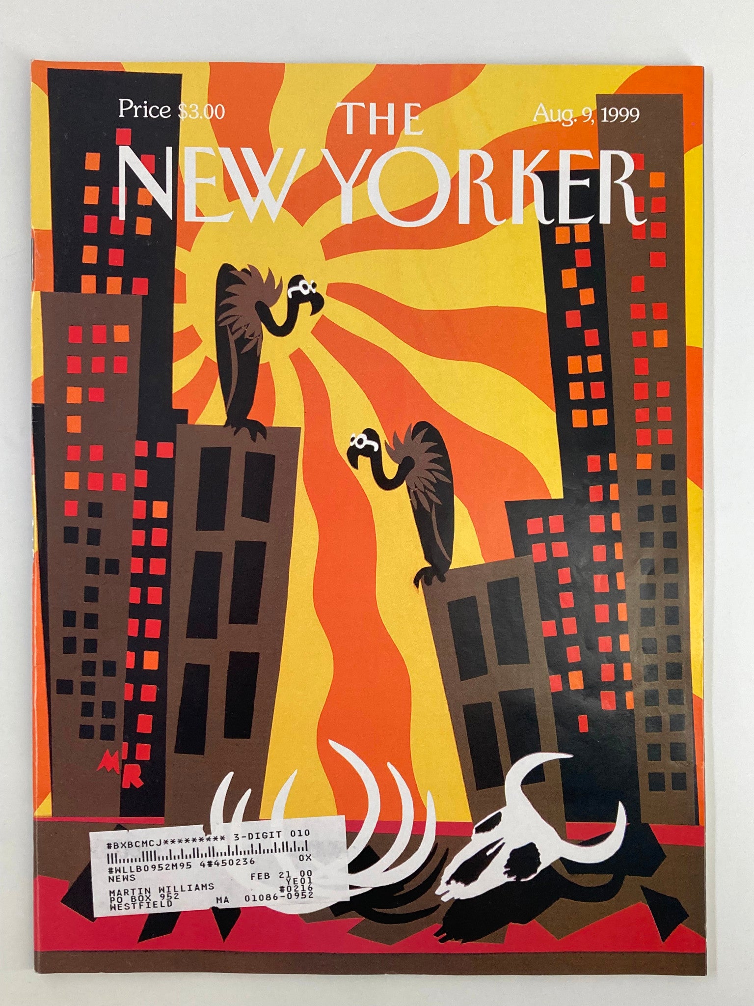 The New Yorker Magazine August 9 1999 Theme Cover Heat Wave by Michael Roberts