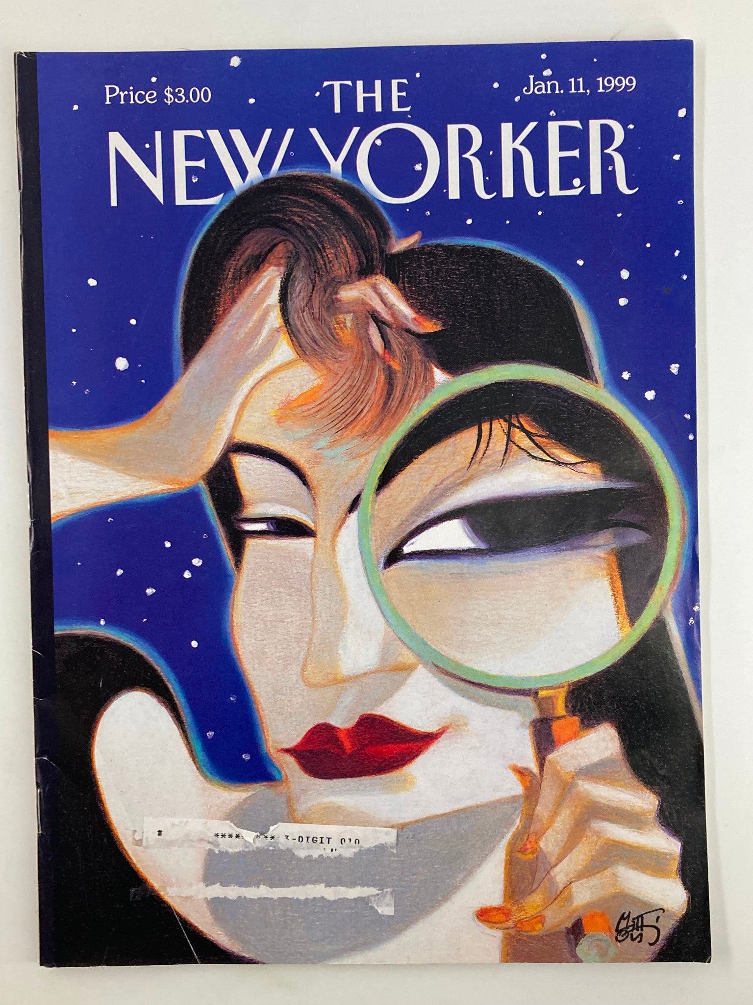 The New Yorker Magazine January 11 1999 Theme Cover Spyglass by Lorenzo Mattotti