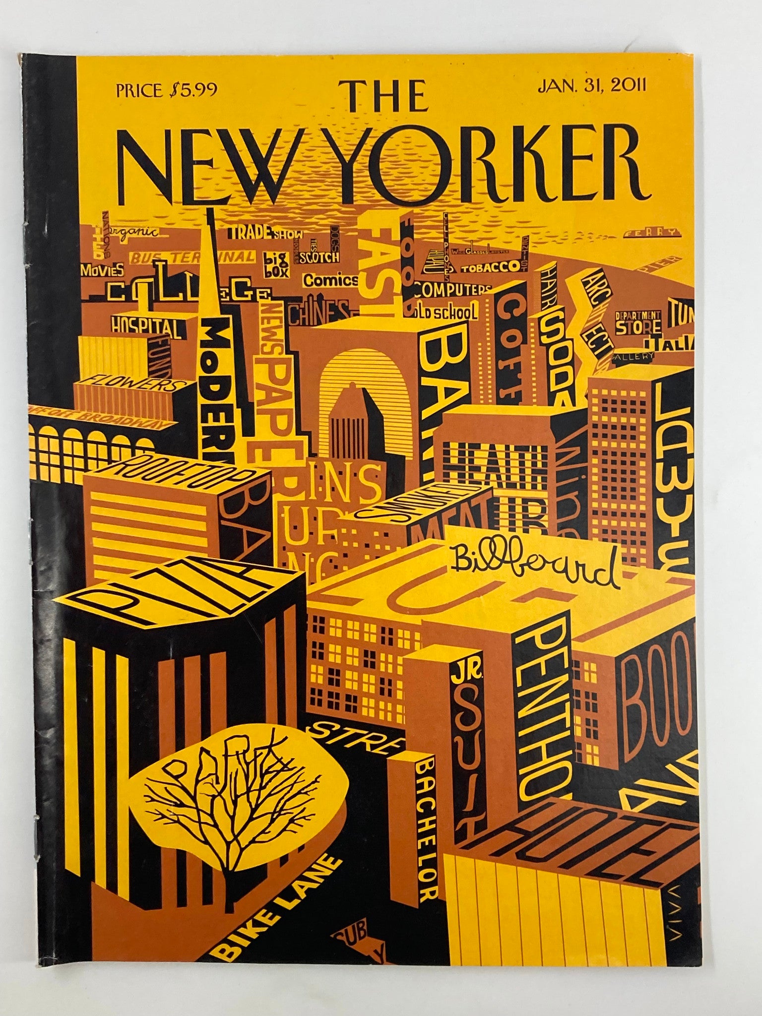 The New Yorker Magazine January 31 2011 Mental Landscape by Frank Viva No Label